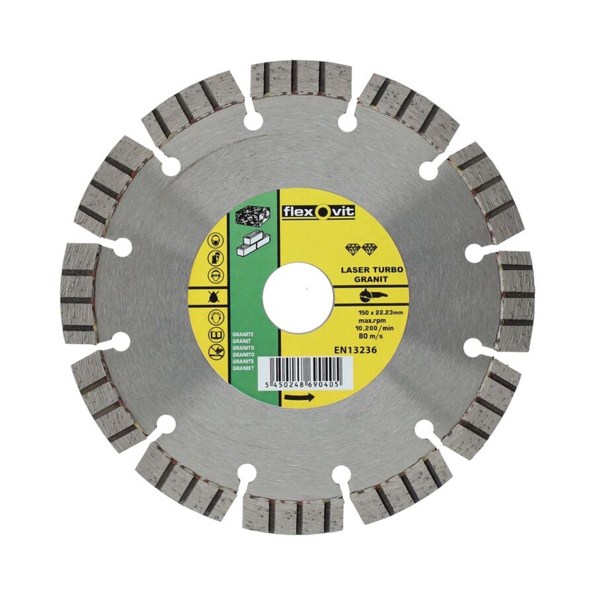 Norton Diamantscheibe 150x22.23mm Flexovit LASER TURBO GRANIT für Granitbearbeitung