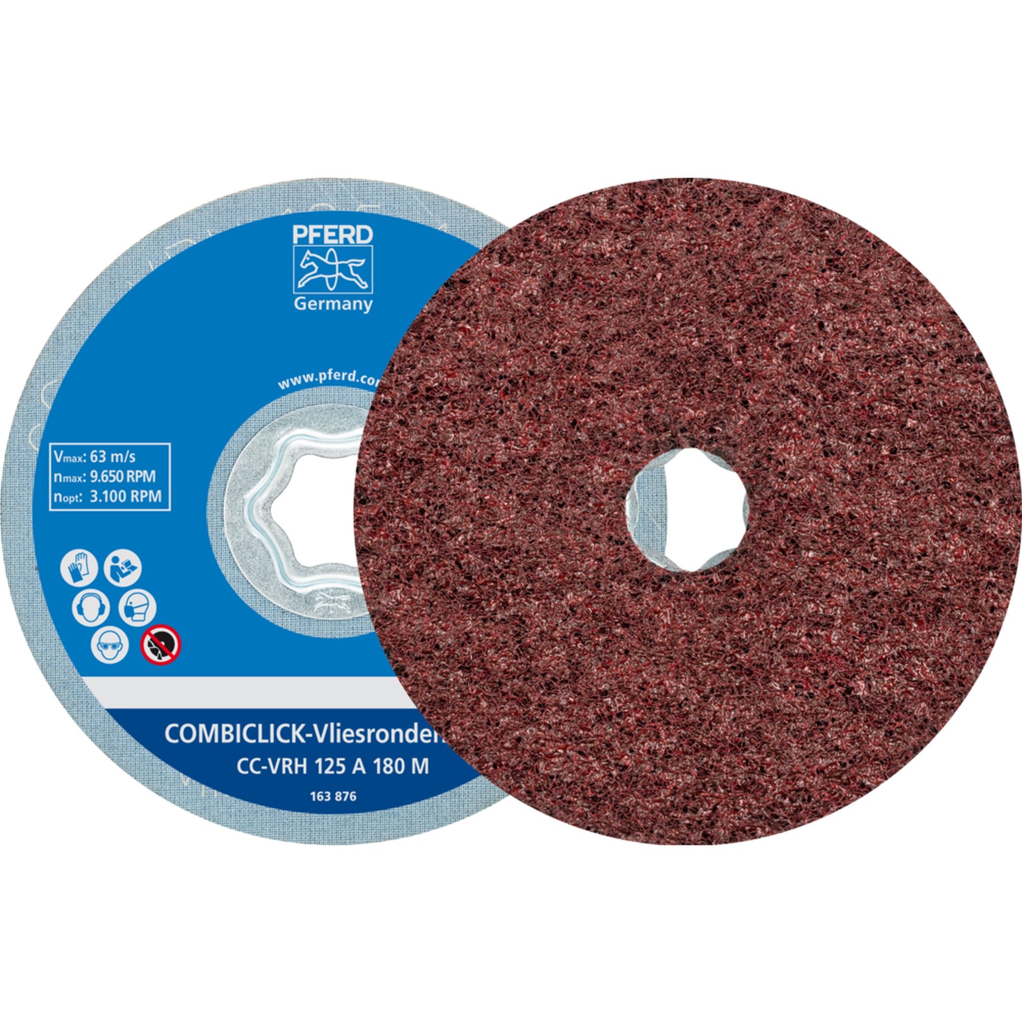10 x PFERD COMBICLICK Vliesronde CC-VRH 125 A 180 M