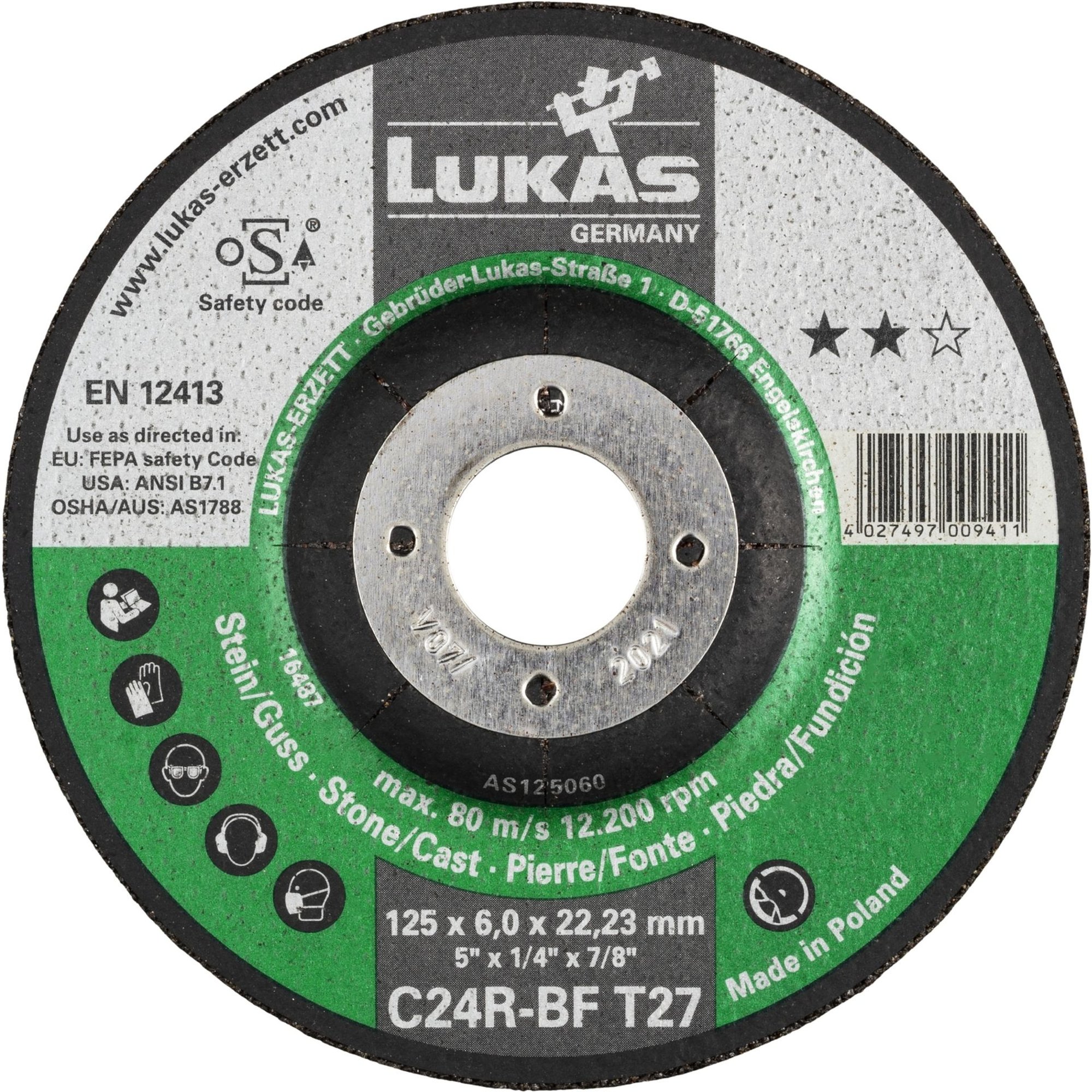 25x LUKAS Trennscheibe T42 für Stein 230x3 mm gekröpft C24R-BF