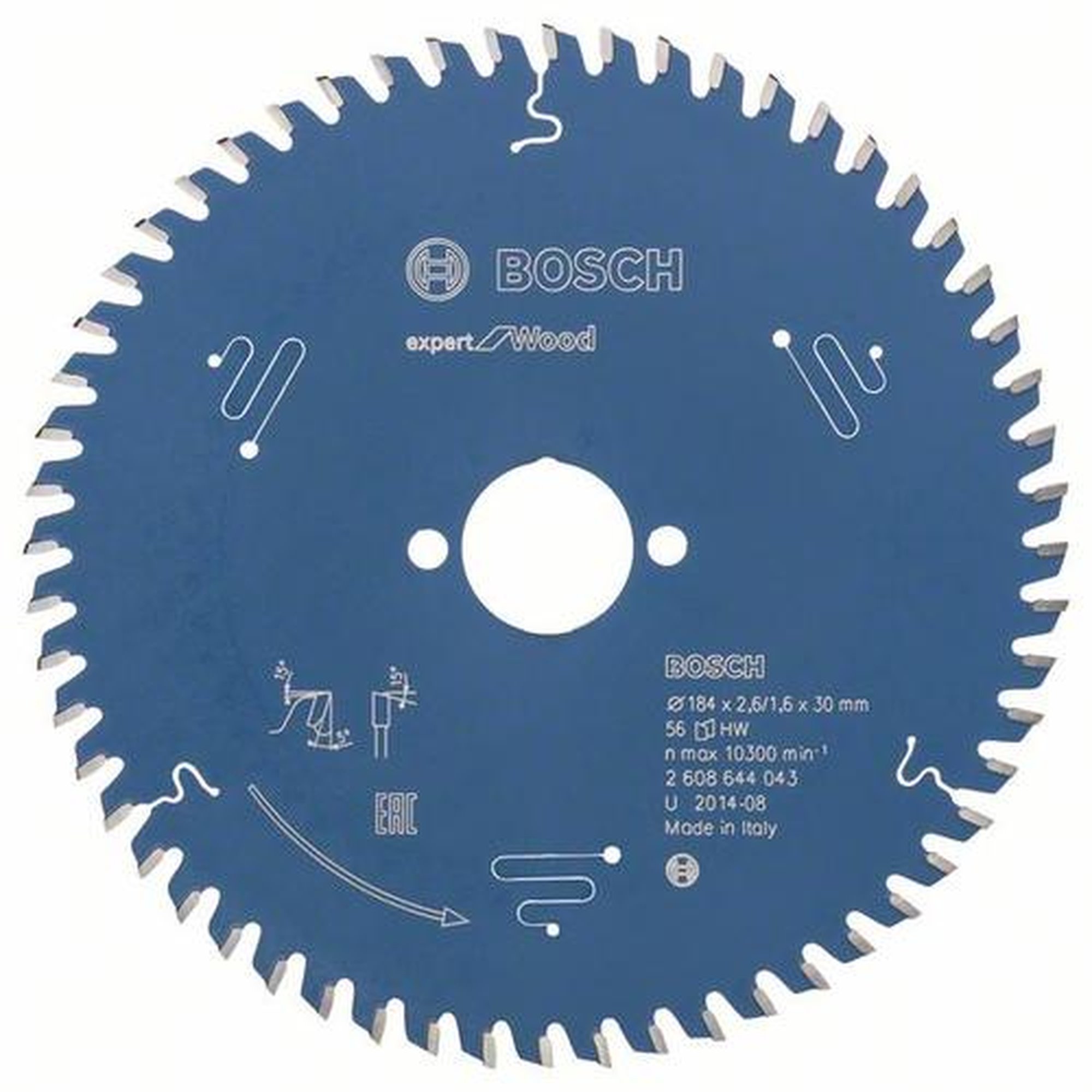 BOSCH Kreissägeblatt Expert für Holz, Ø 184 mm, 56 Zähne