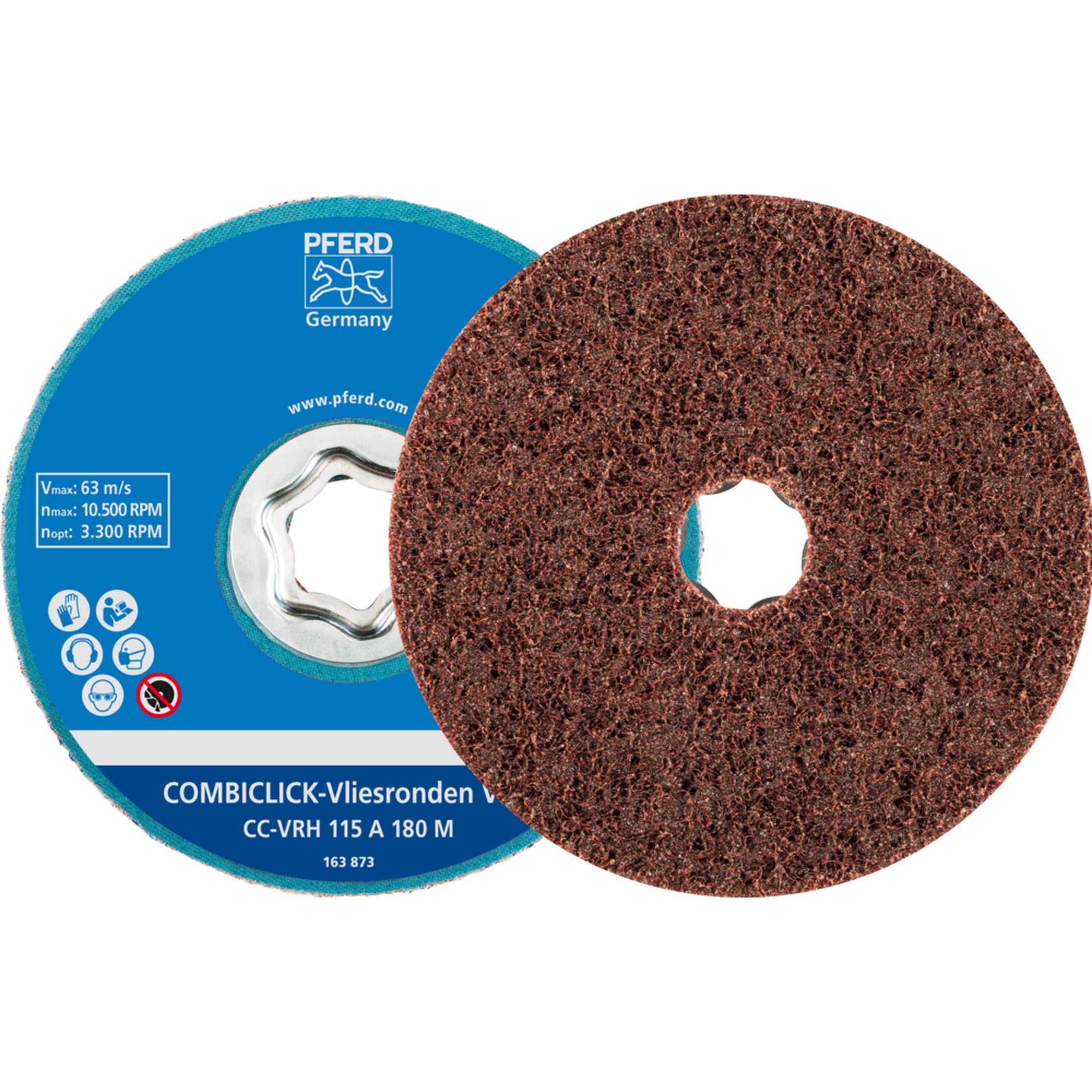 10 x PFERD COMBICLICK Vliesronde CC-VRH 115 A 180 M