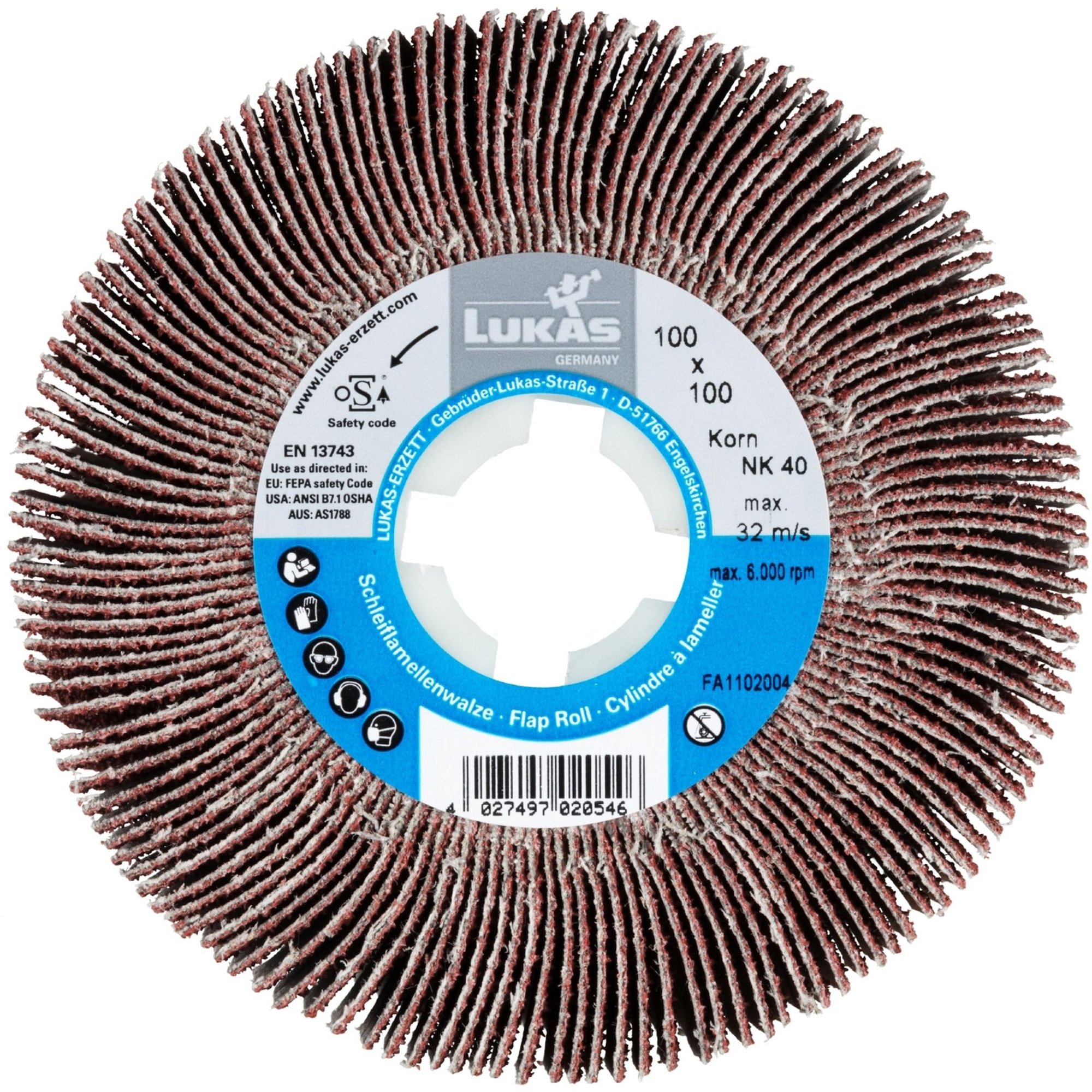 LUKAS Lamellenwalze LWL universal 100x100x19 mm | Korn 60