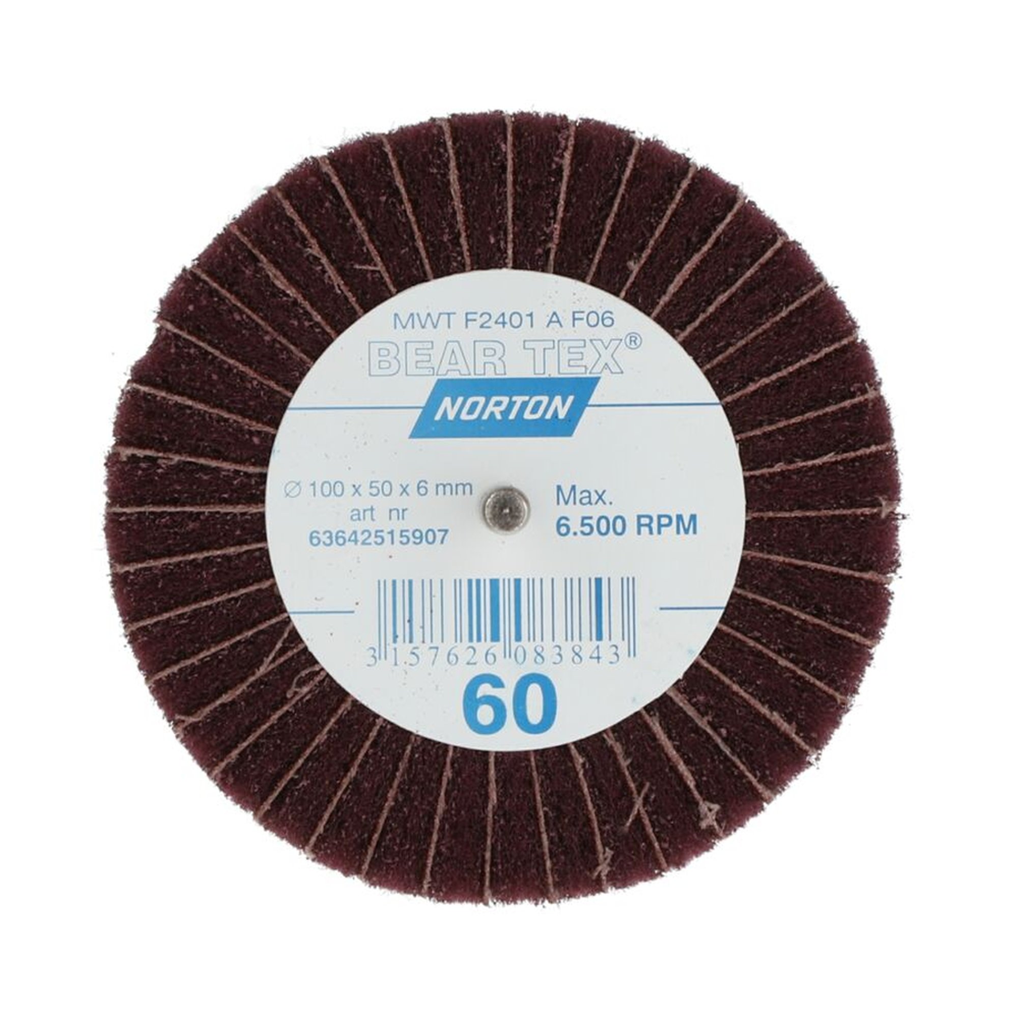 10 x Norton Beartex Fächerschleifer Fein A 100x50x6 Korn 60 mit Schleifleinen