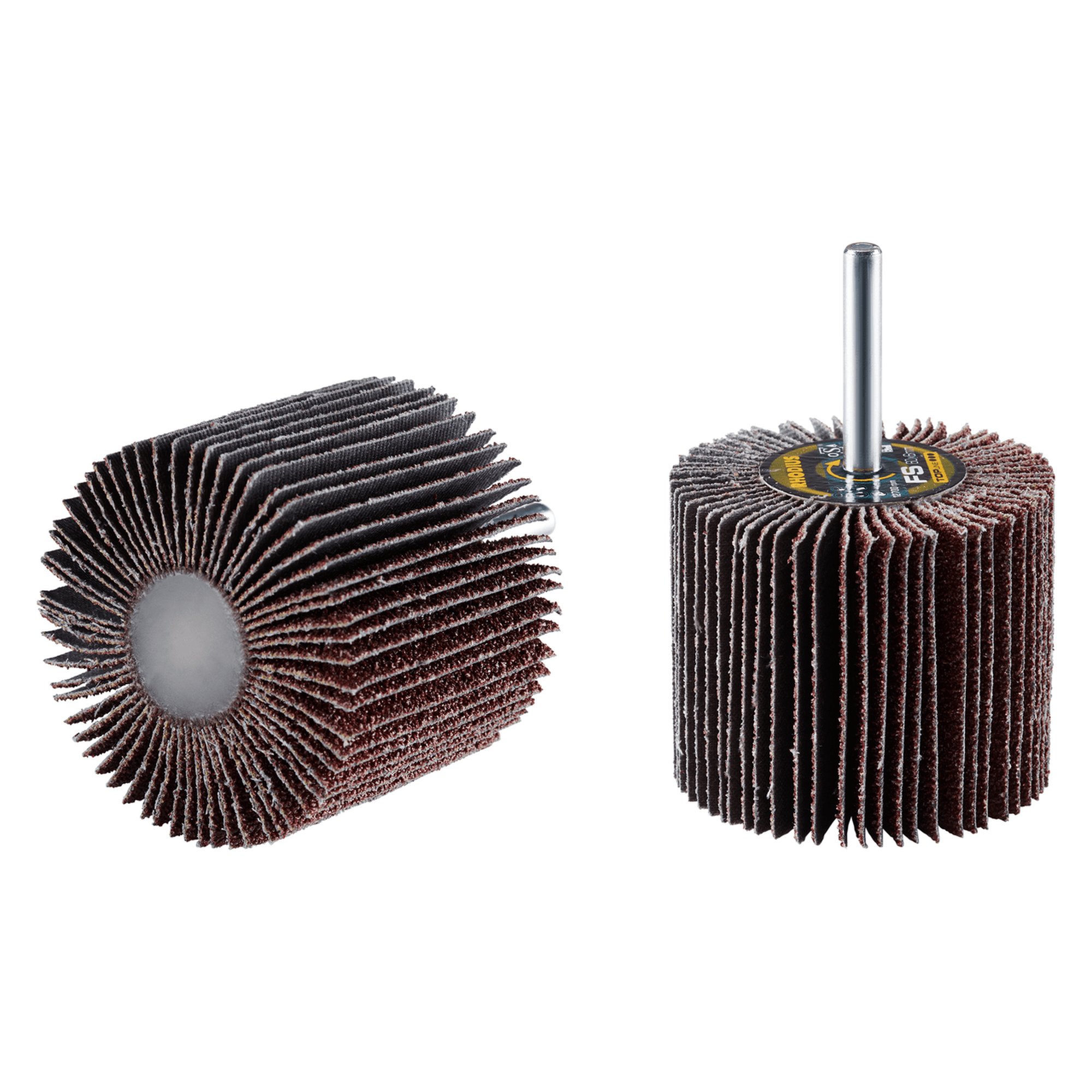 10 x RHODIUS Fächerschleifer Schleifmop FS Ø 60 mm Körnung 60