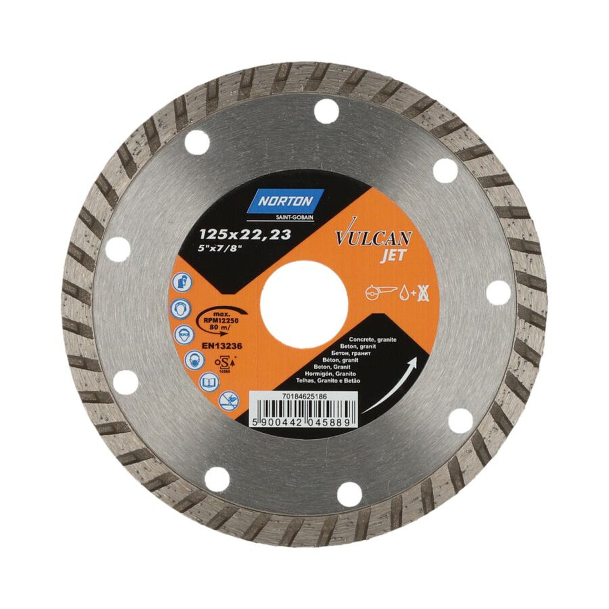 Norton Diamantscheibe Trennscheibe 125mm Vulcan Jet 7x2,2x22,23mm