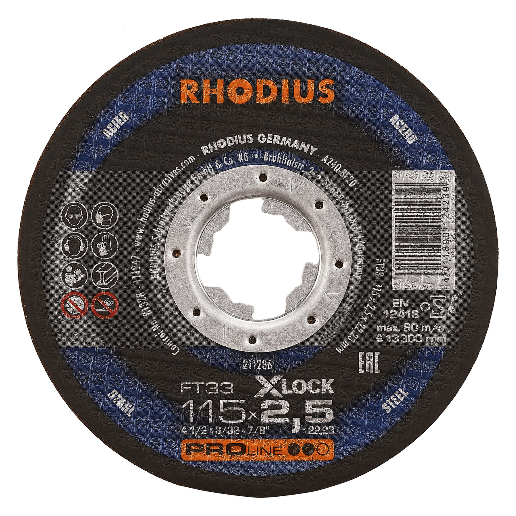 25 x RHODIUS Freihandtrennscheibe FT33 X-LOCK Ø 115 mm