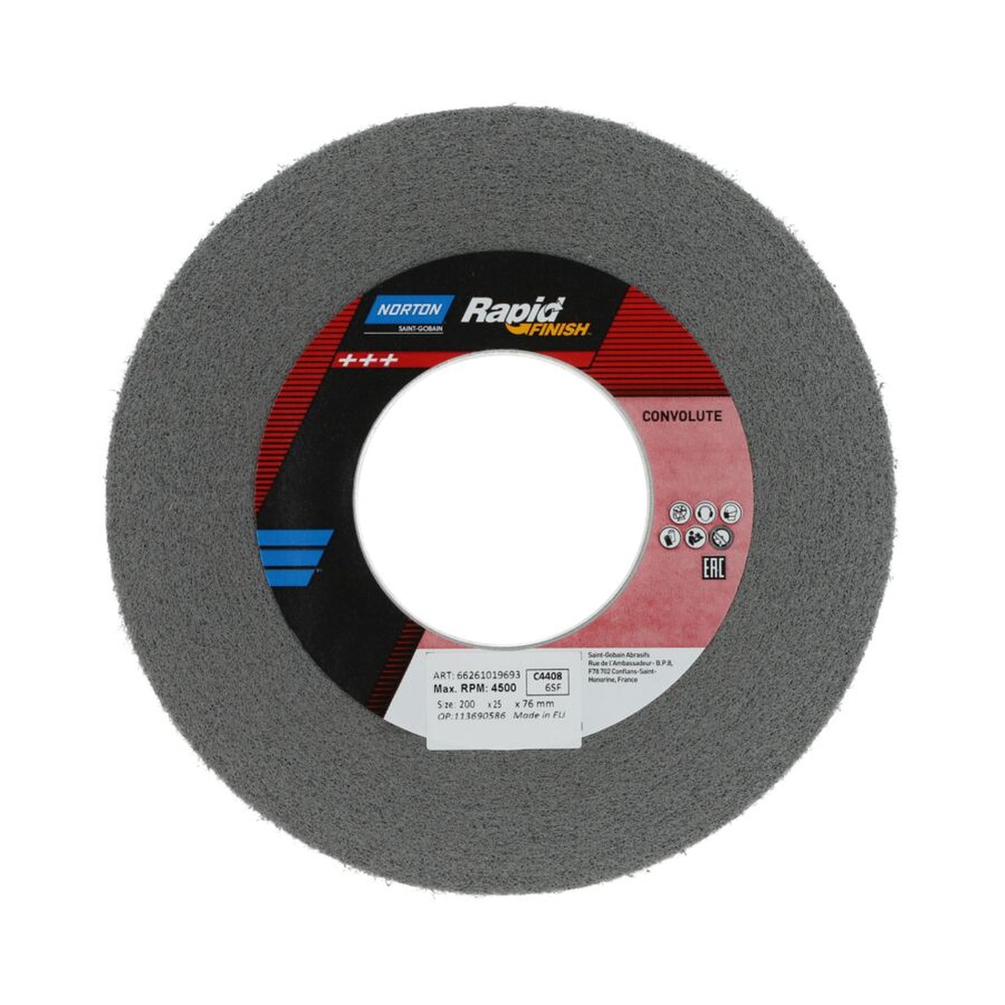 Norton KompaktSchleifscheibe RAPID FINISH Serie 1000 203,2x25,4x76,2 mm Fein