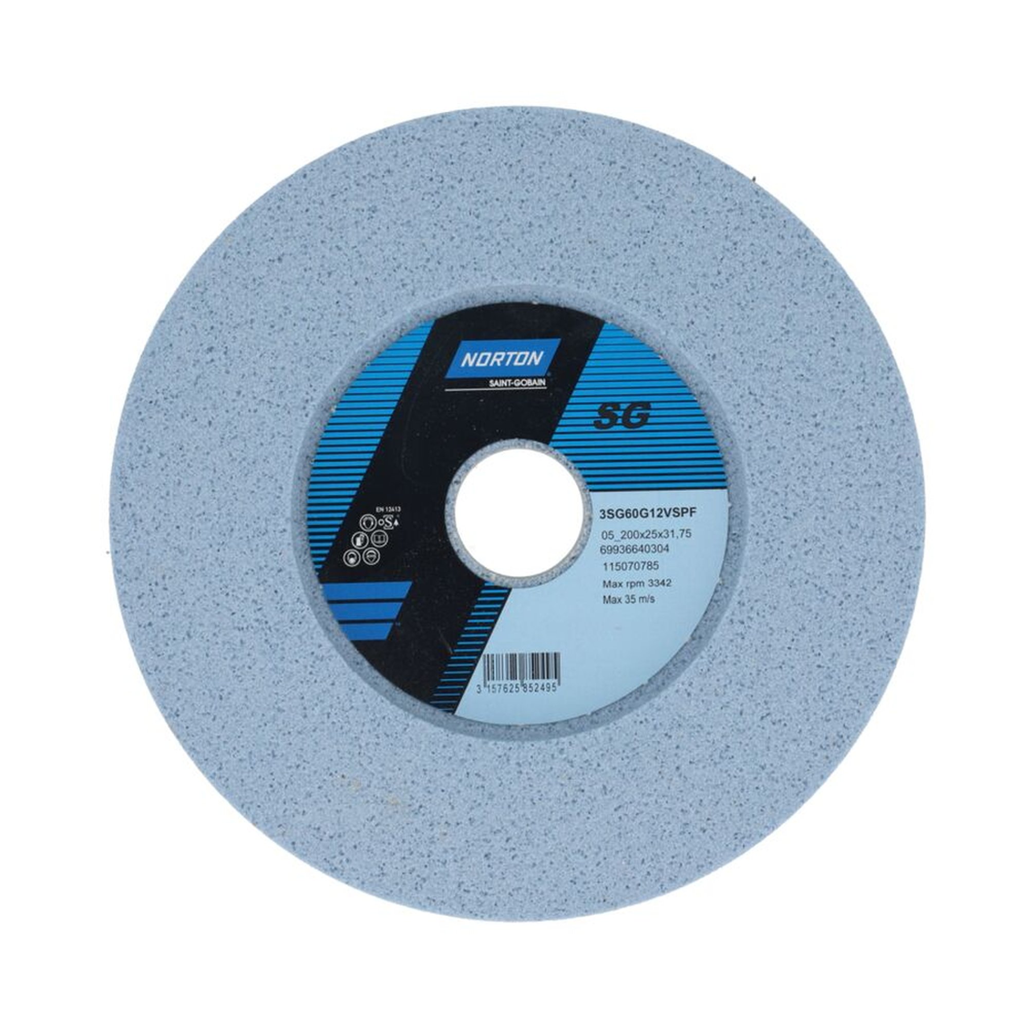 6 x Norton Schleifscheibe einseitig 200x25x31,75 mm Korn 60 für präzises Schleifen