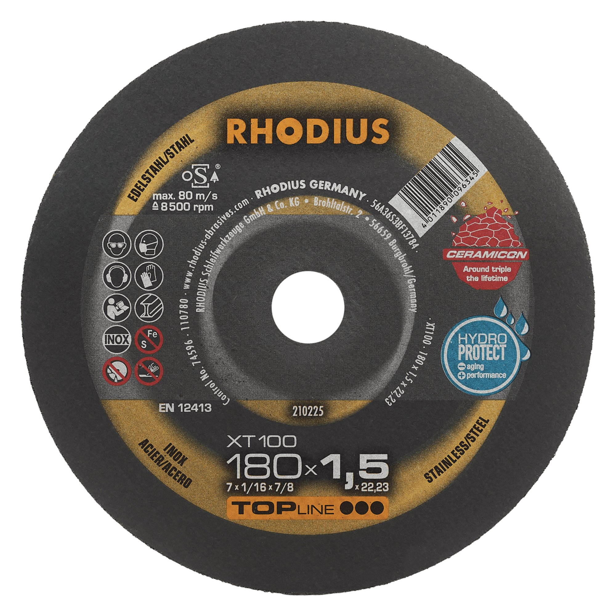25 x RHODIUS Extradünne Trennscheibe XT100 EXTENDED Ø 180 mm
