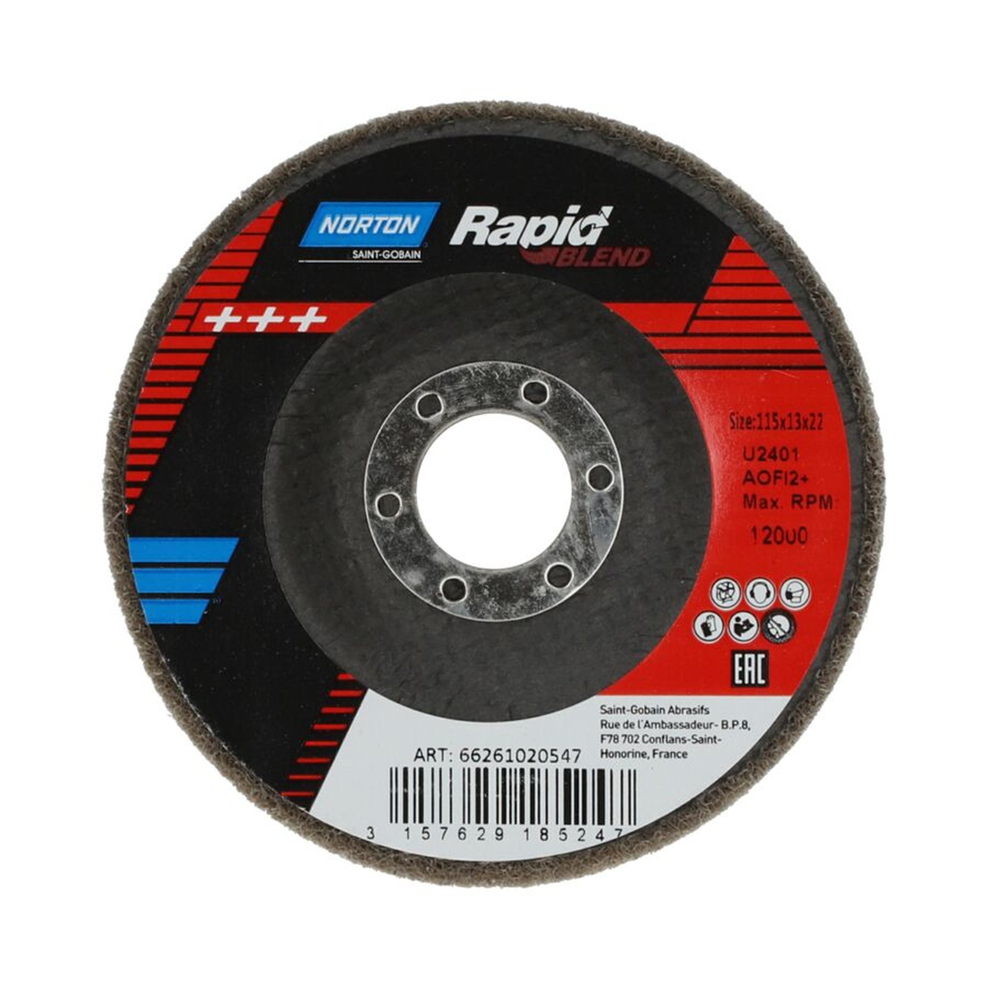 10 x Norton Schleifvliesscheibe Rapid Blend Nex U2401, Ø 125 mm, feine Körnung, 10 Stk.