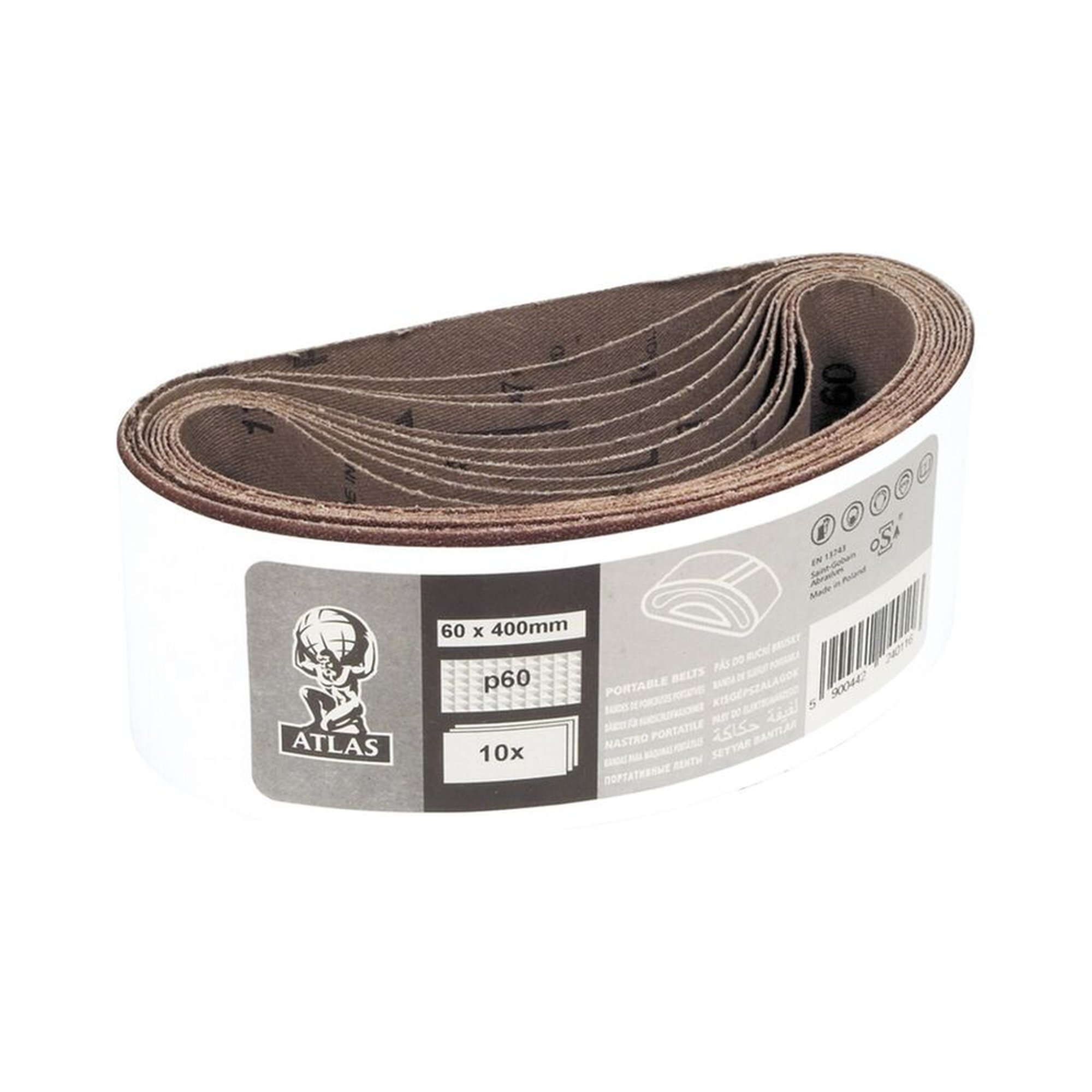 10 x Norton Bänder für Hand-Bandschleifer 75x457mm K40 Atlas R230, langlebig und effizient