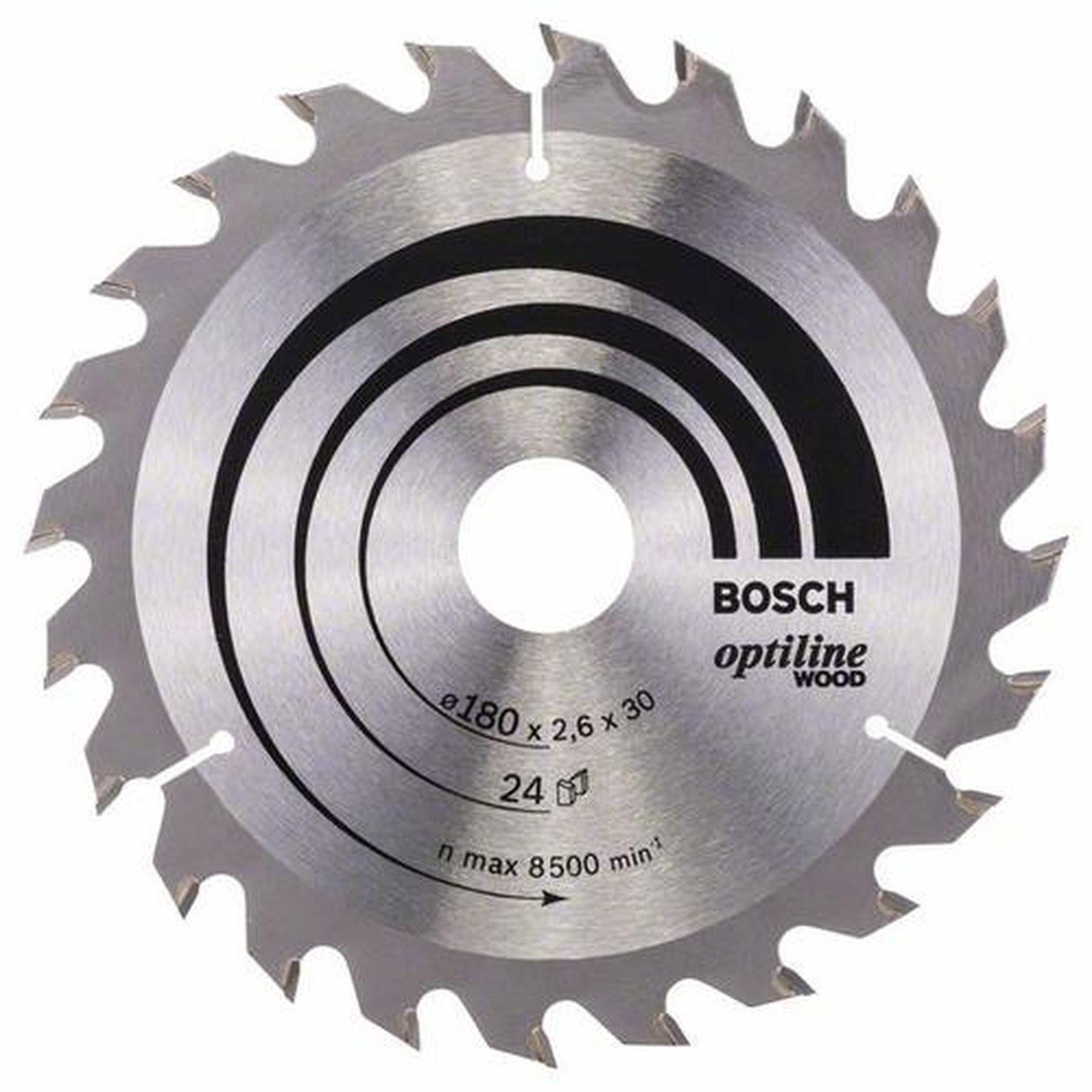 BOSCH Kreissägeblatt Optiline Holz für Handkreissägen, Ø 180 mm, 24 Zähne
