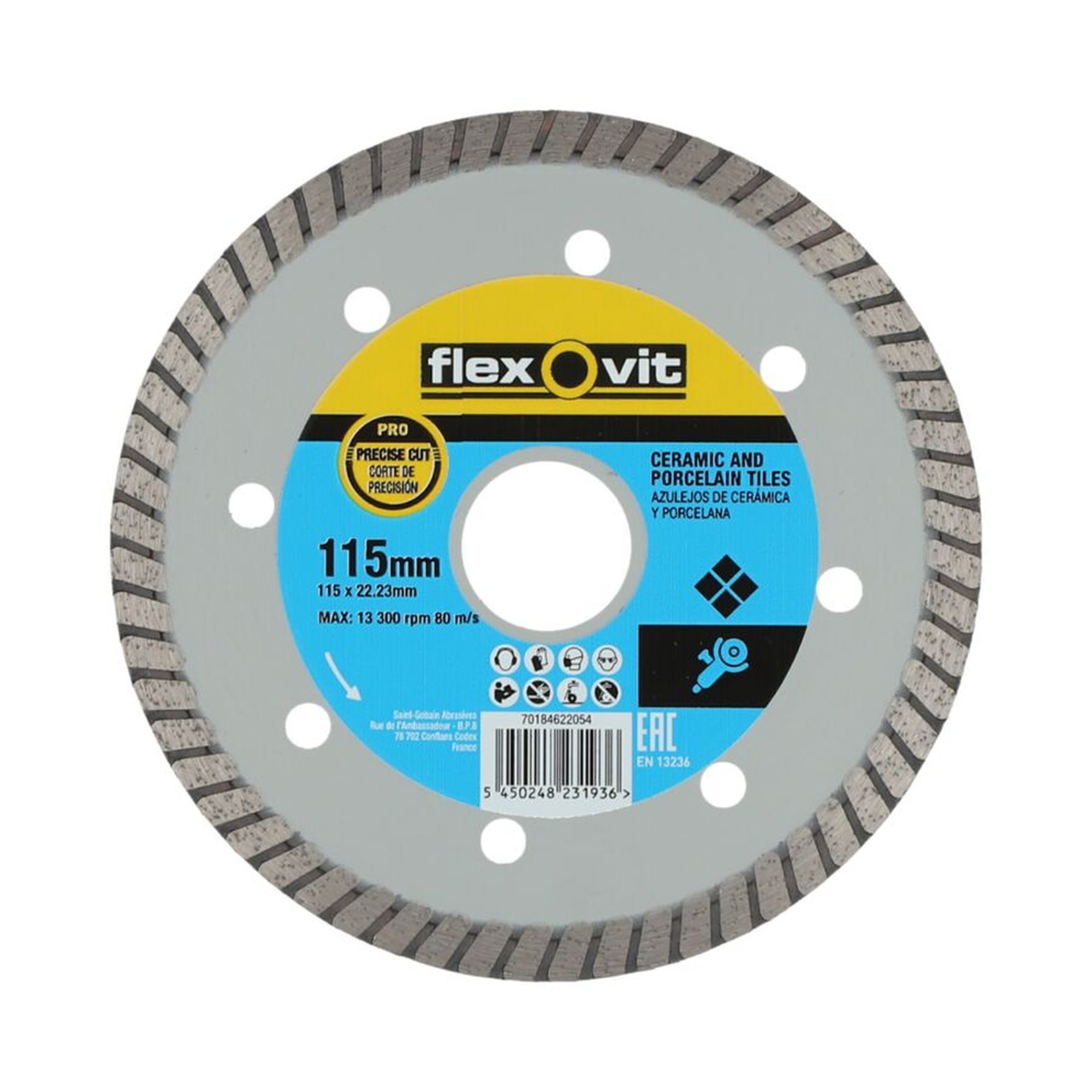 Norton Diamantscheibe 115x22.23mm Flexovit MERCHANDISING CR PRO für Winkelschleifer