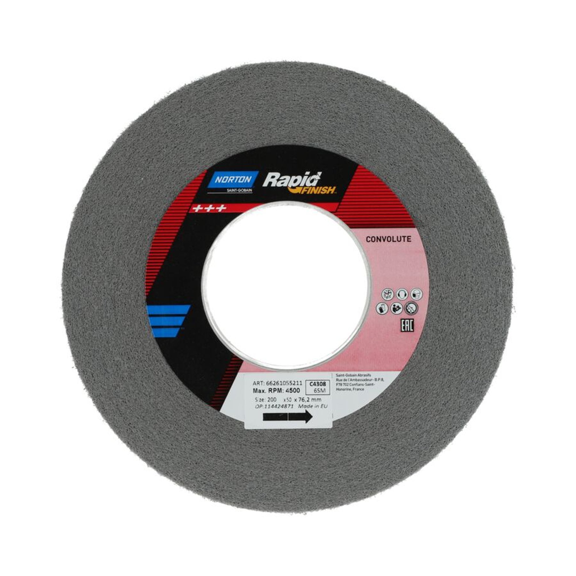 Norton Clean & Finish Kompaktscheibe 200x50x76.2mm Fein Grau für Oberflächenbearbeitung