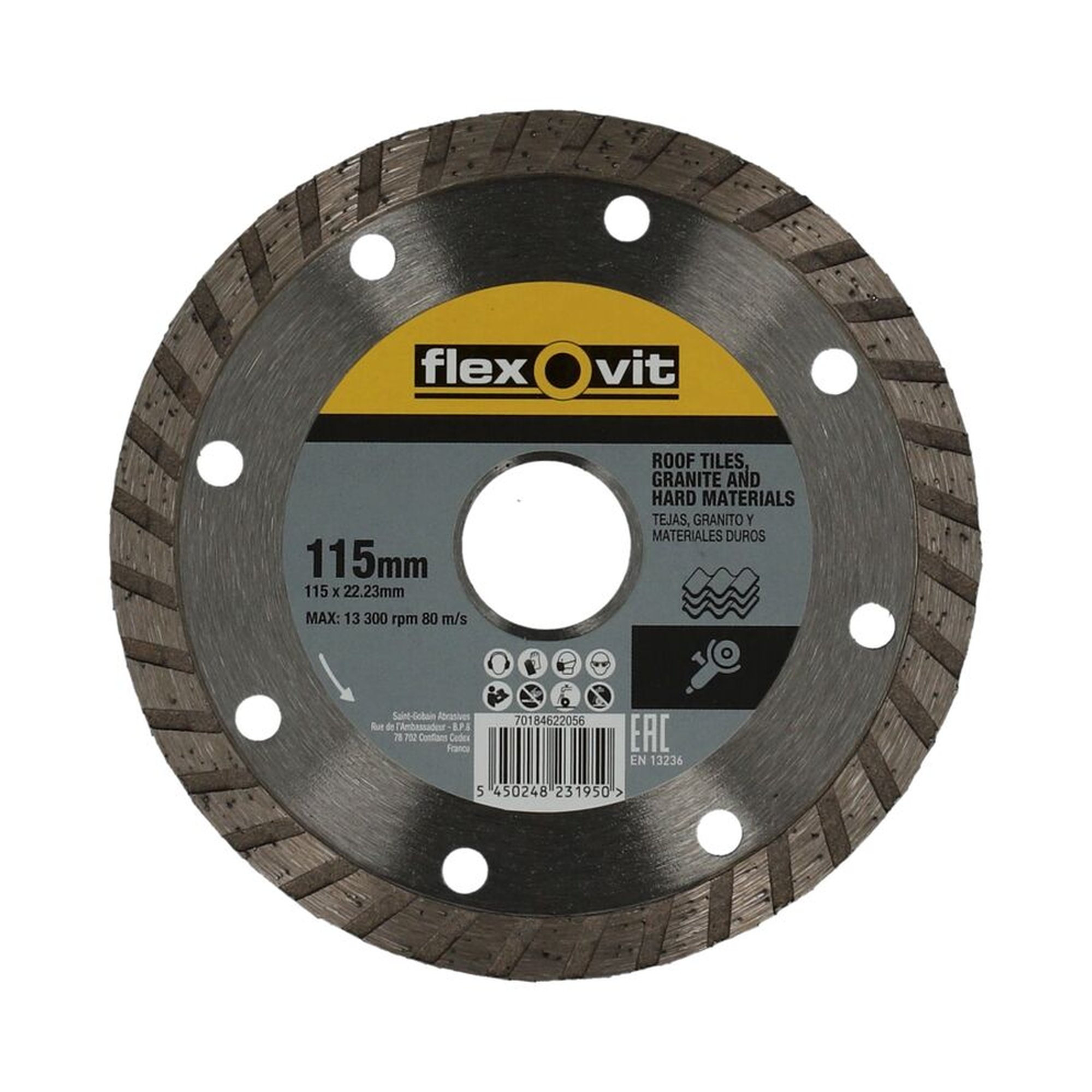 Norton Diamantscheibe 115x22.23mm Flexovit MERCHANDISING CR TURBO, langlebig