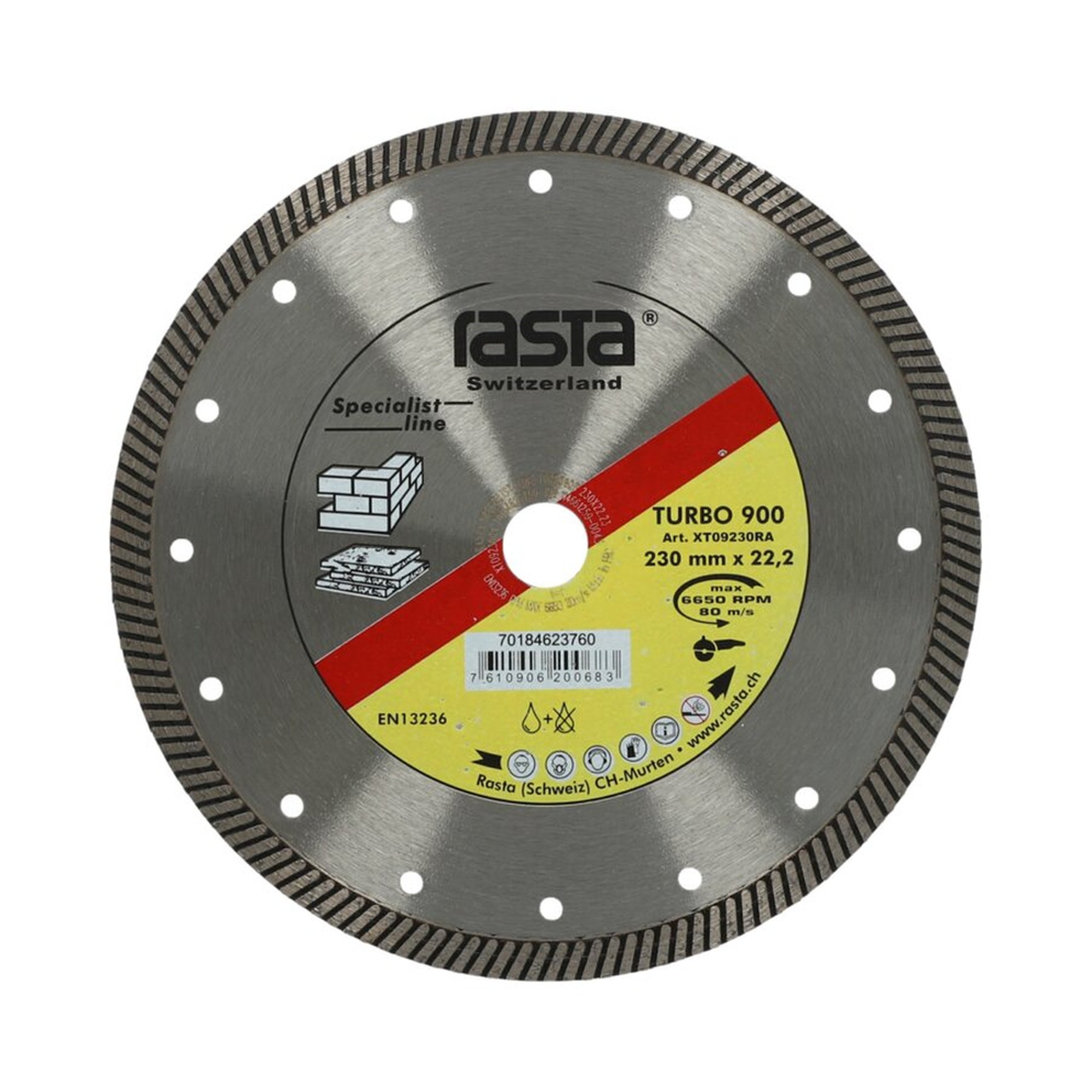 Norton Diamantscheibe 230x22.23mm Rasta TURBO 900 - Hochwertige Trennscheibe