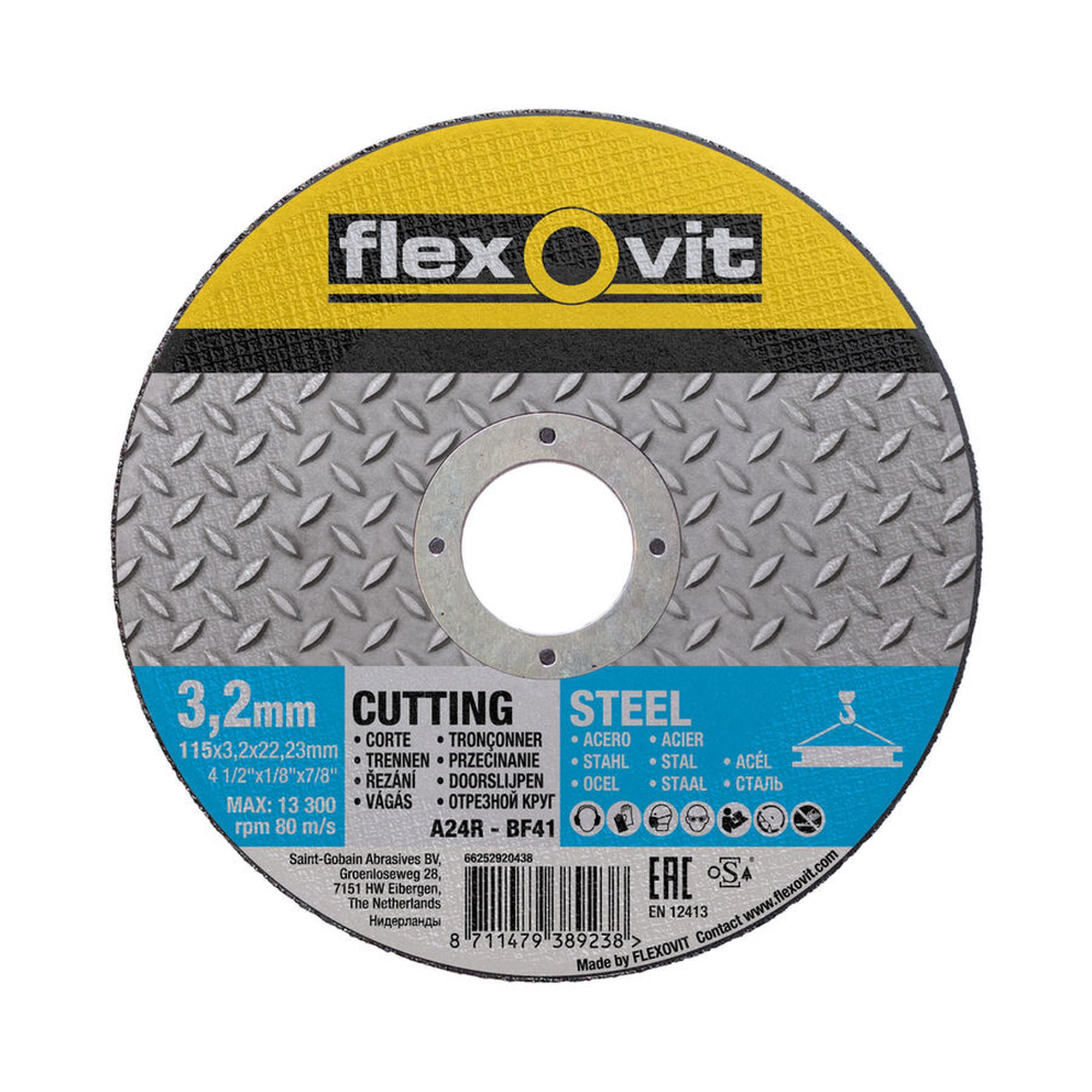 25 x Norton Trennscheibe für Metall Flexovit 115x3.2x22.23mm MERCHANDISING