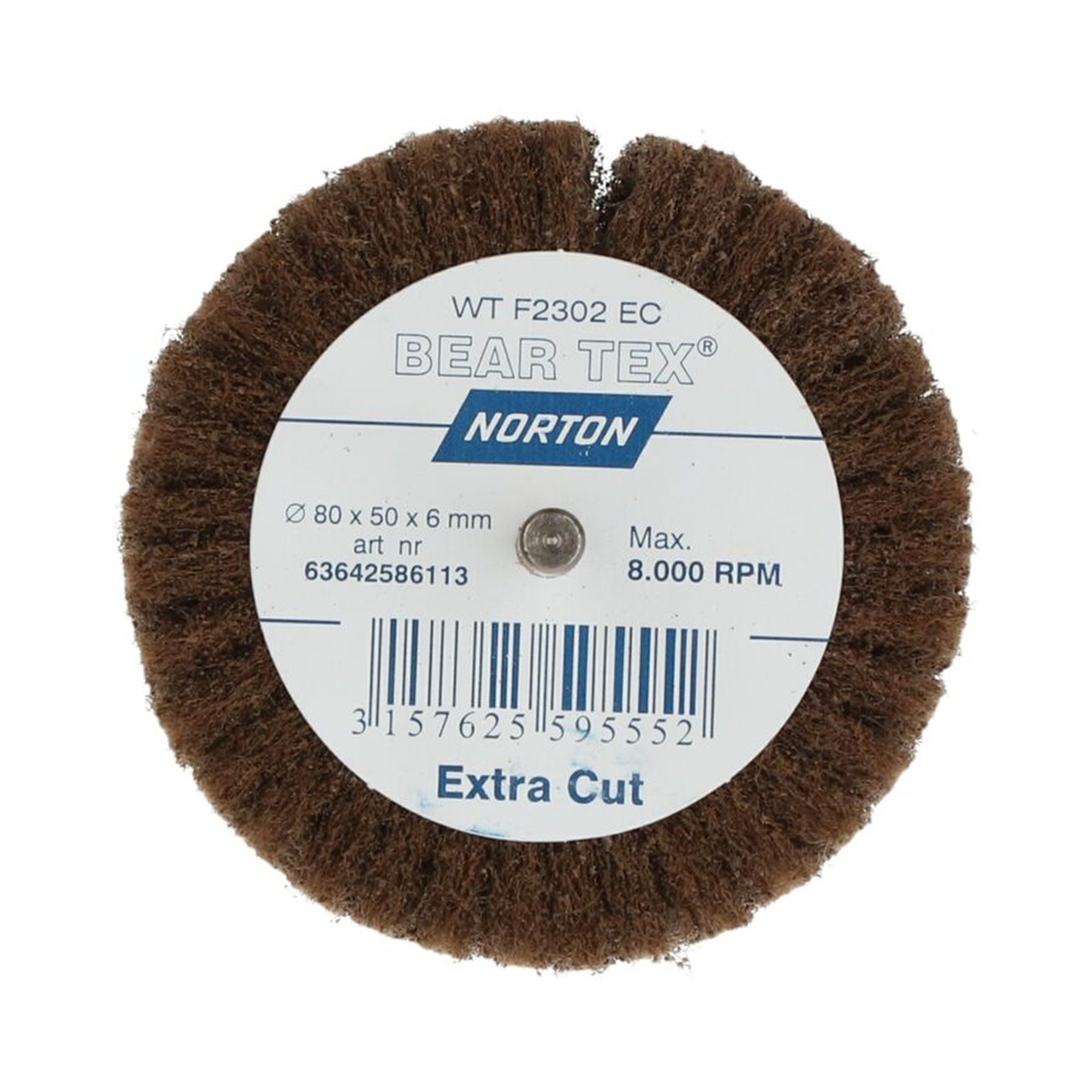 10 x Norton Fächerschleifer Schleifmop mit Schaft 80x50x6 Grob/Extra Cut F2302