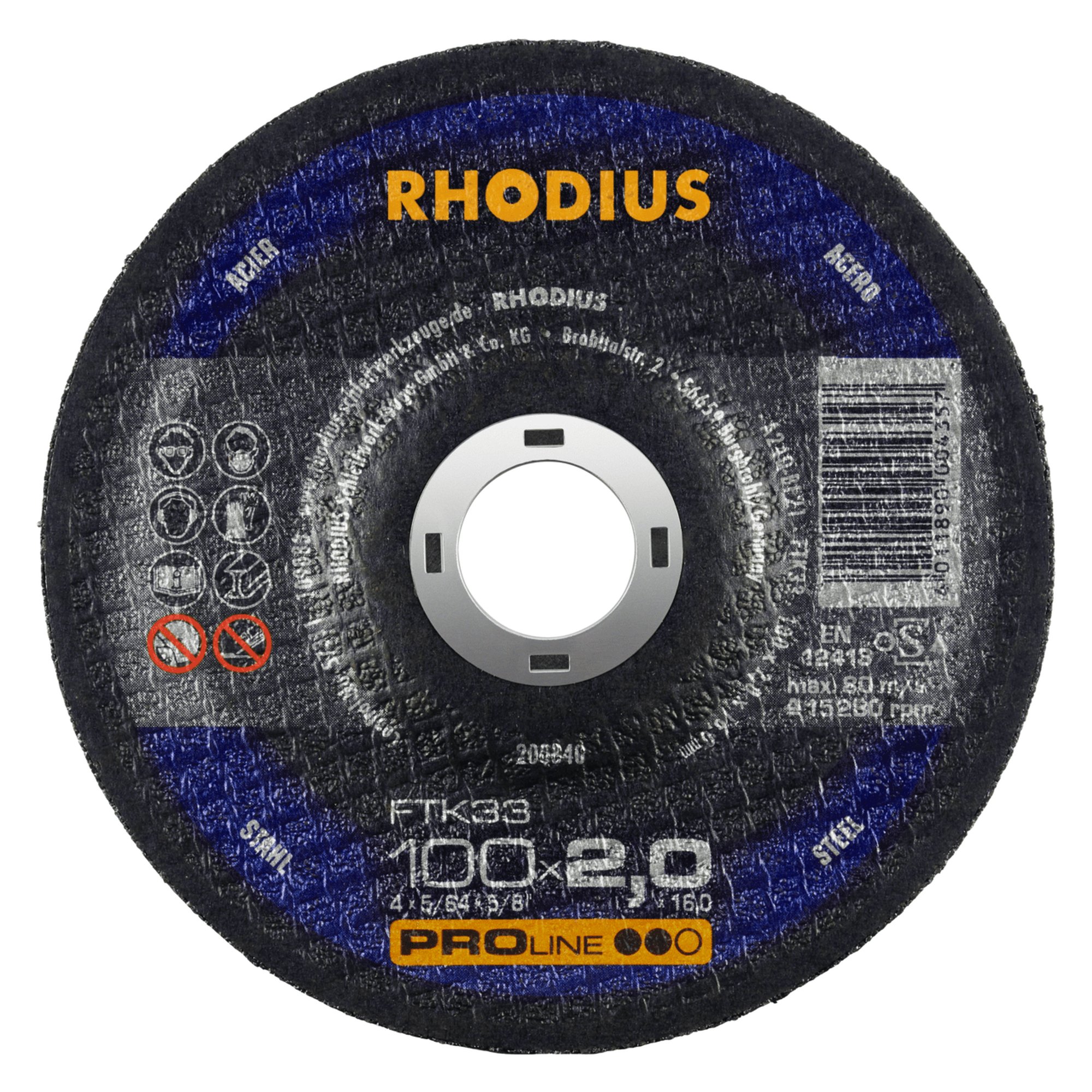 25 x RHODIUS Freihandtrennscheibe FTK33 Ø 100 mm