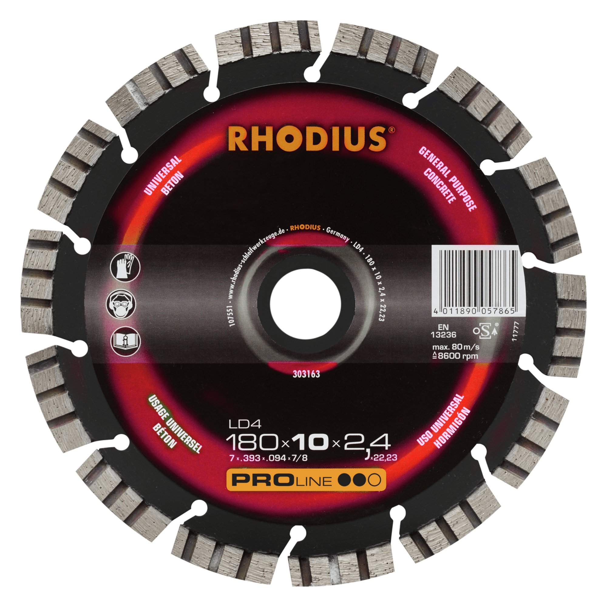 RHODIUS Diamanttrennscheibe  LD4 Ø 180 mm