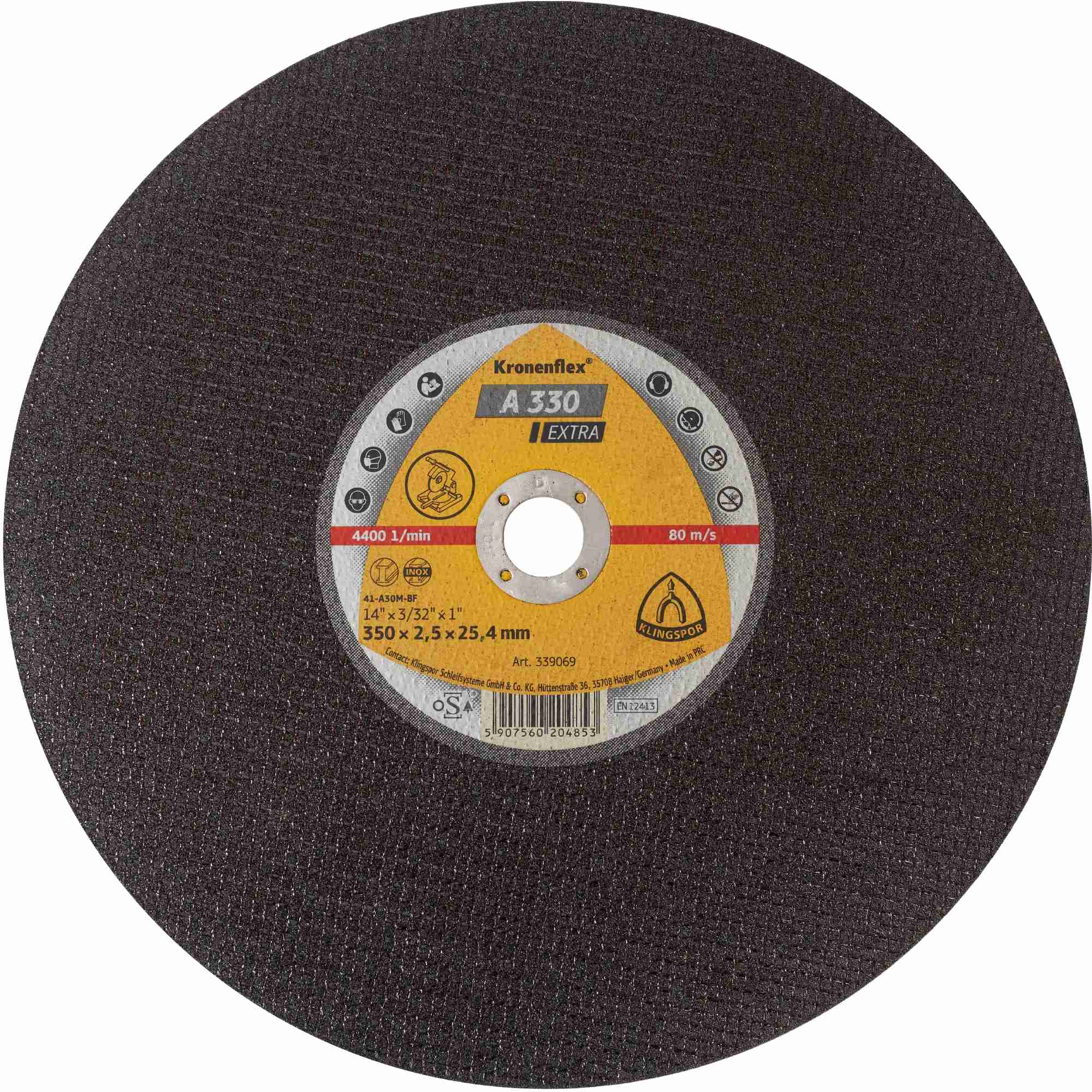 10 x Klingspor A 330 EX Großtrennscheiben, 356 x 2,5 x 25,4 mm gerade