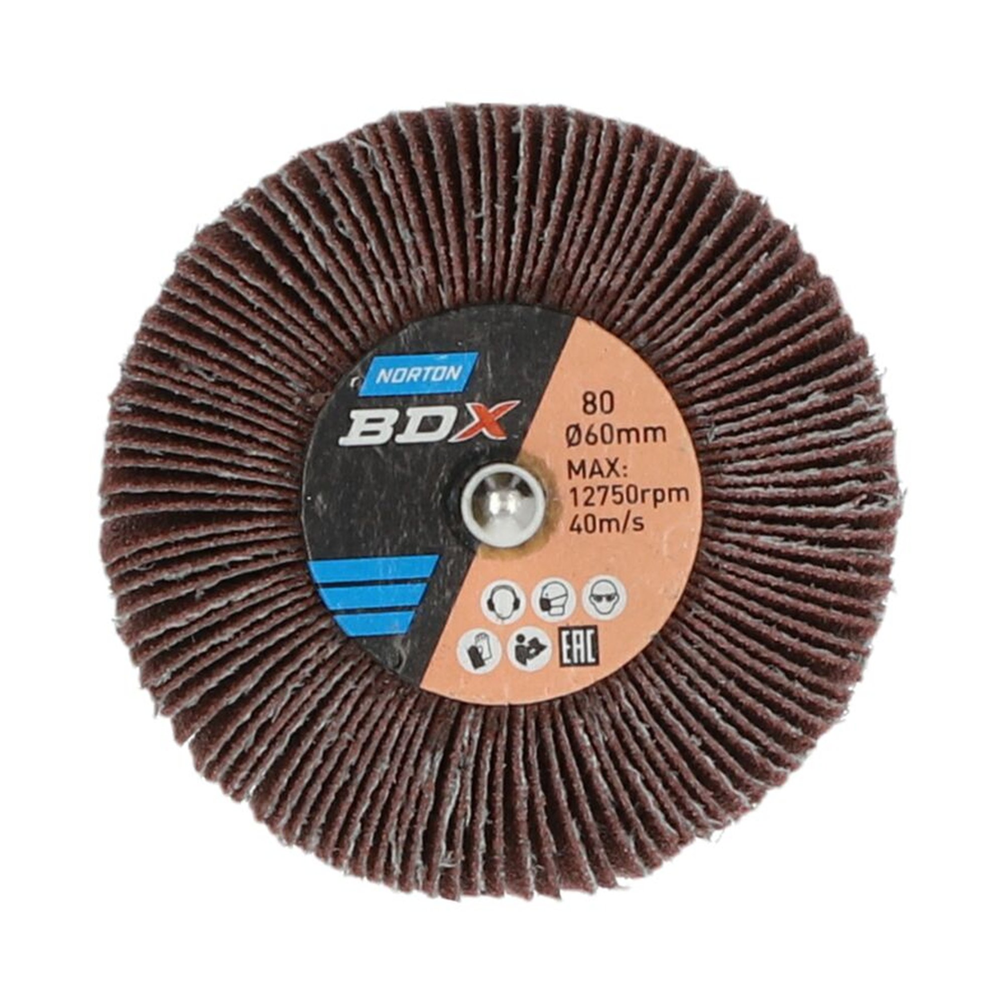 10 x Norton Fächerschleifer Schleifmop mit Schaft 60x30x6 R207 Korn 80