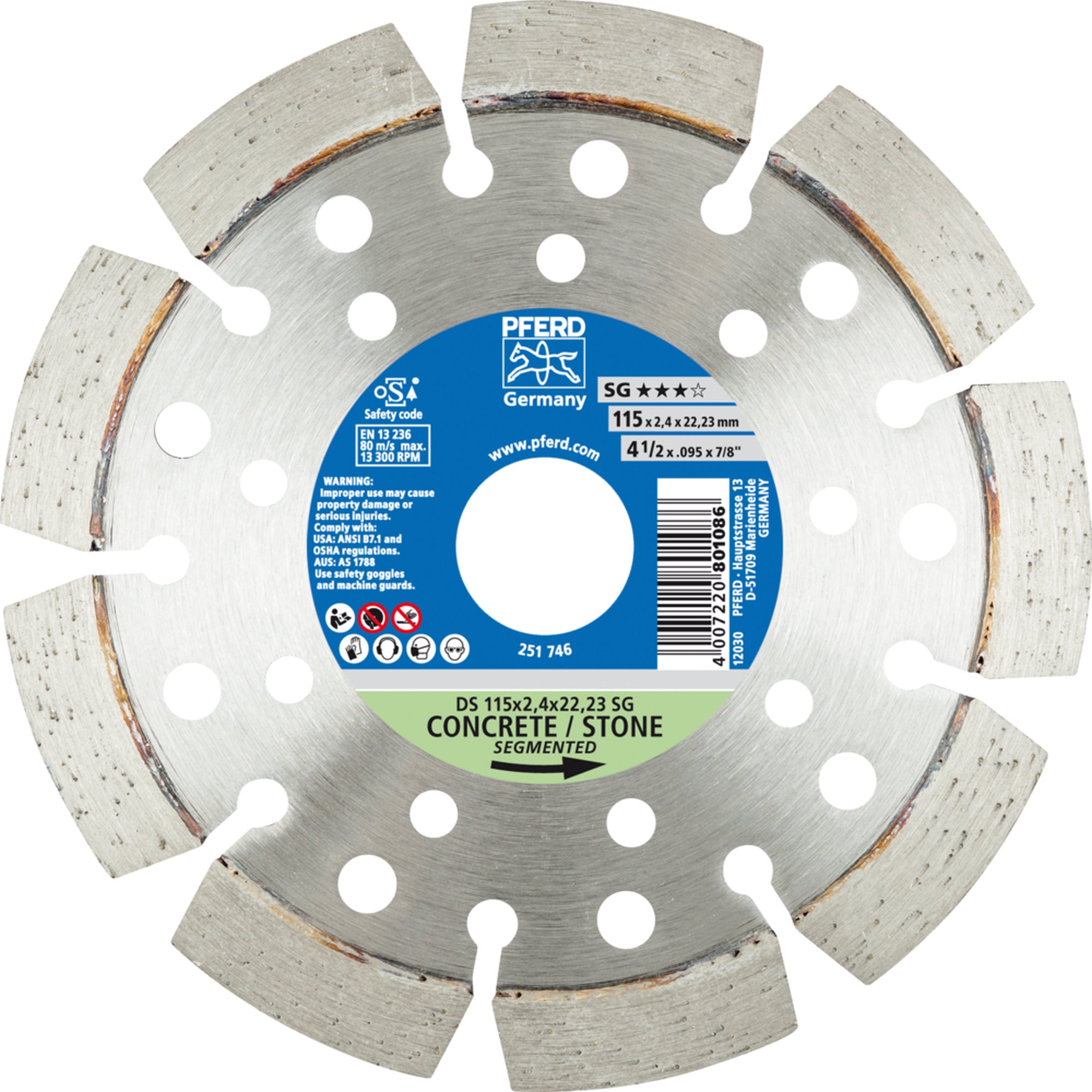 PFERD Diamant-Trennscheibe DS 115 x 2,4 x 22,23 SG