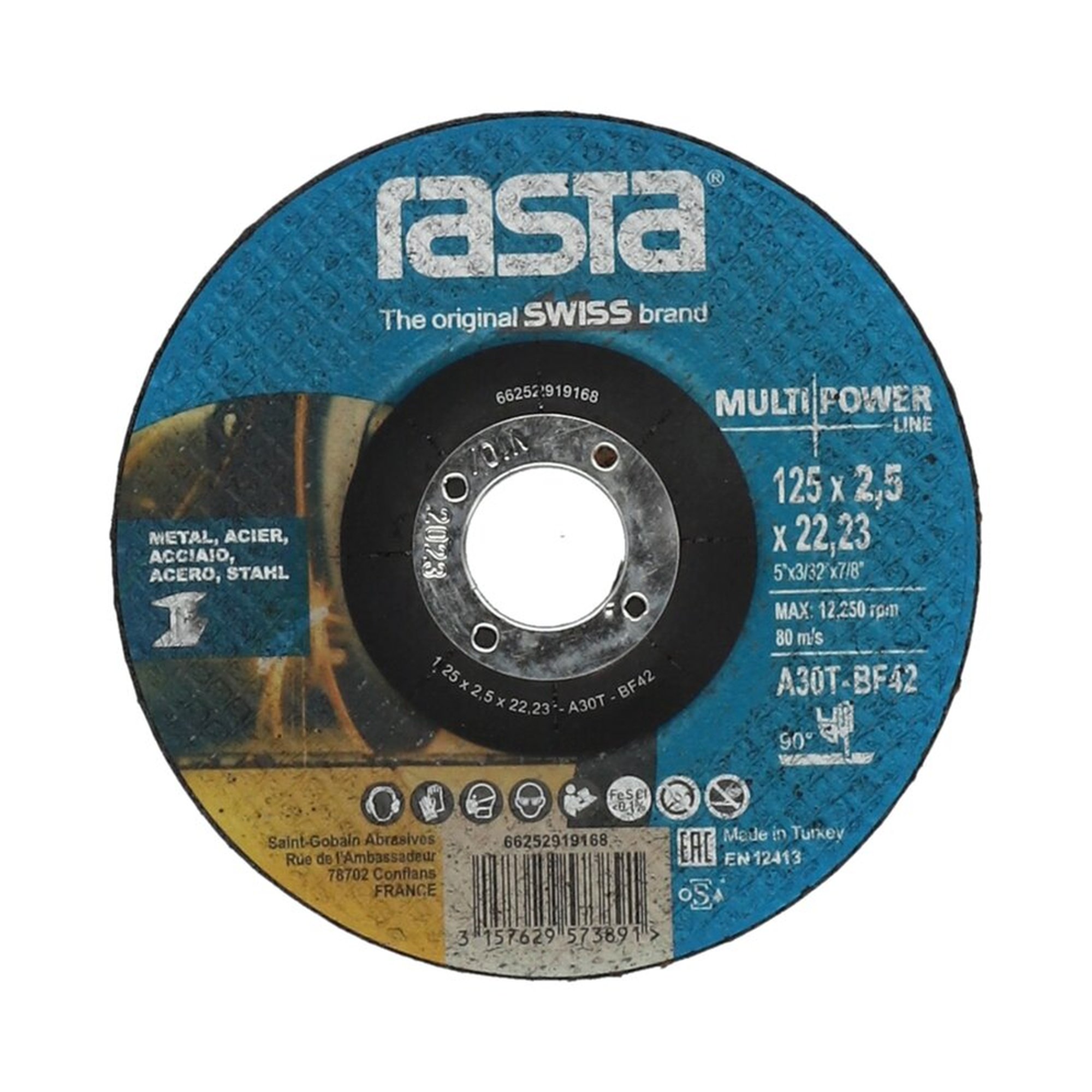 25 x Norton Gekröpfte Trennscheibe für Metall 125x2.5x22.23mm Rasta MULTI-MATERIAL