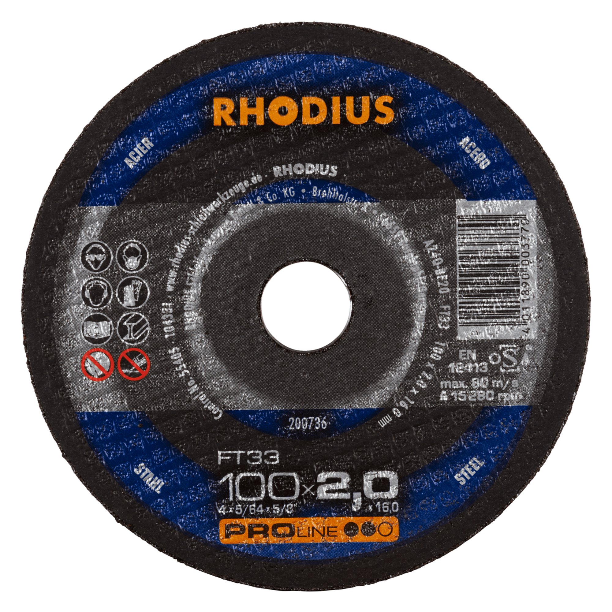 25 x RHODIUS Freihandtrennscheibe FT33 Ø 100 mm