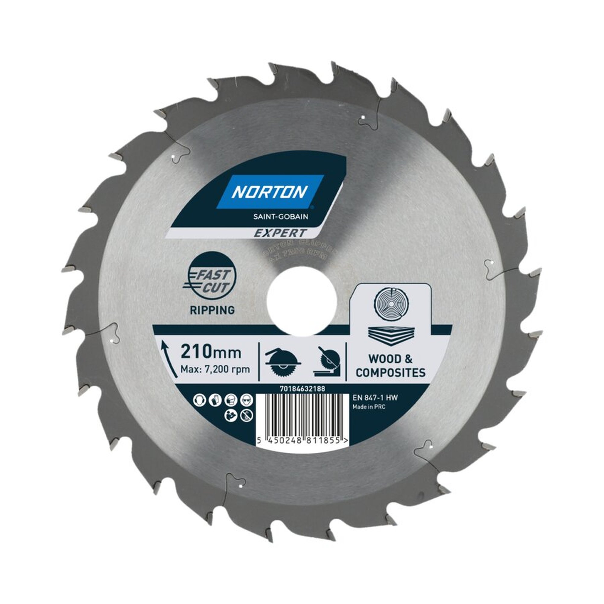Norton EXPERT RIPPING TCT-Sägeblatt für Holz & Verbundstoffe 210x2.4mm/1.6x30mm