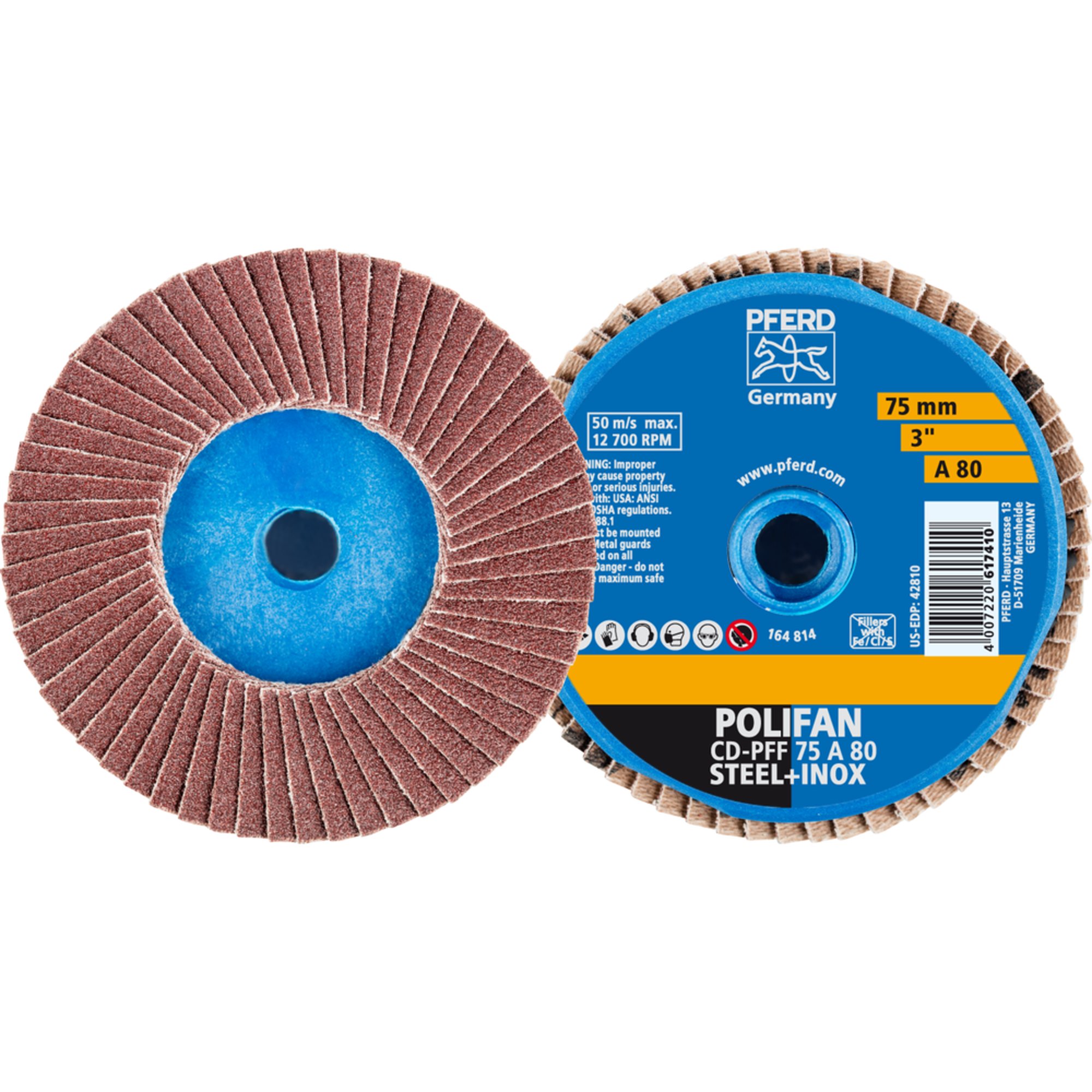 10 x PFERD COMBIDISC-Mini-POLIFAN CD PFF 75 A 80