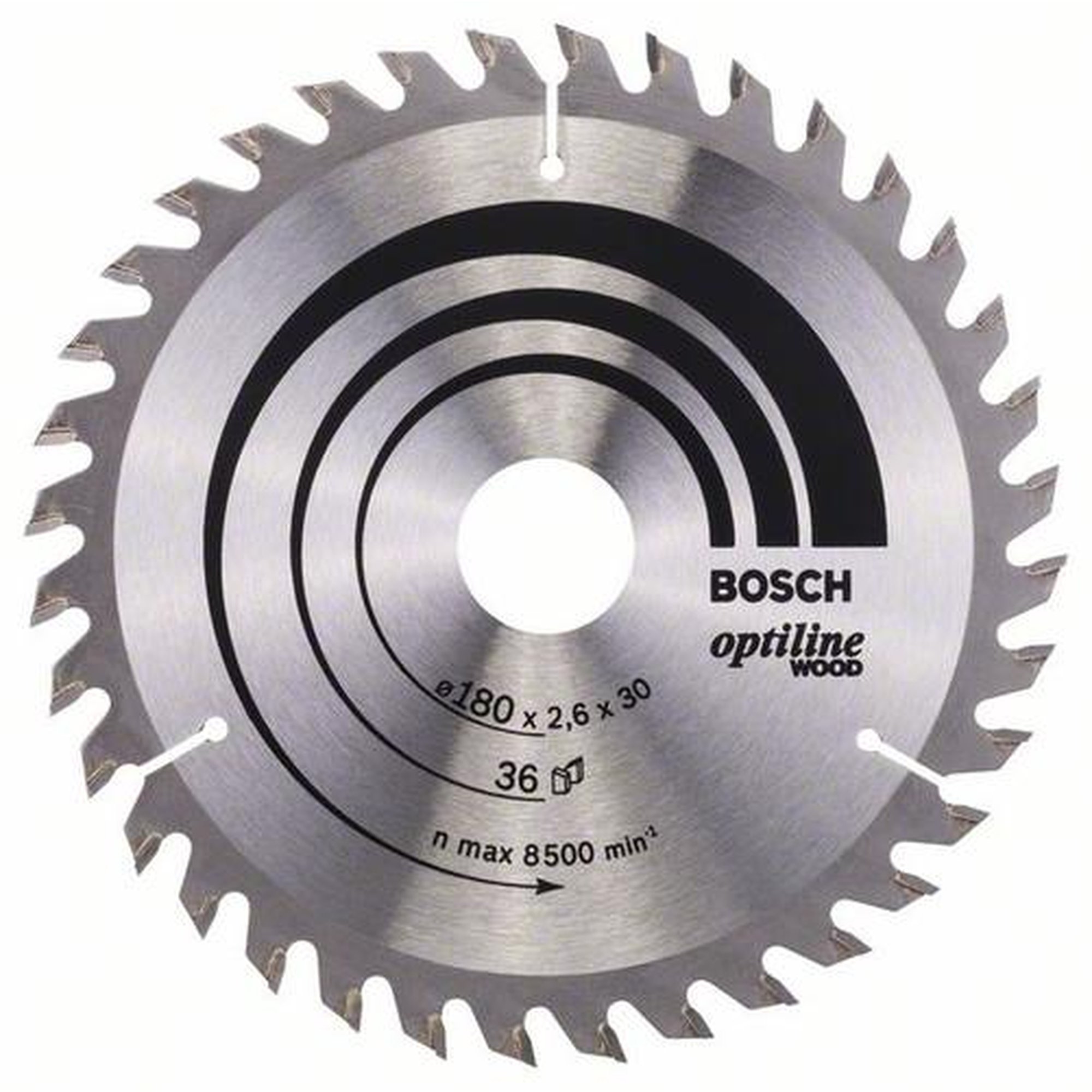 BOSCH Kreissägeblatt Optiline Holz für Handkreissägen, Ø 180 mm, 36 Zähne