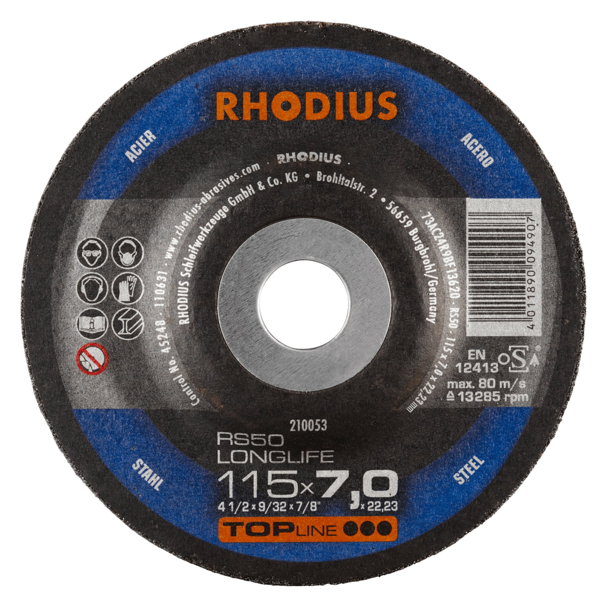 25 x RHODIUS Schruppscheibe RS50 LONGLIFE Ø 115 mm