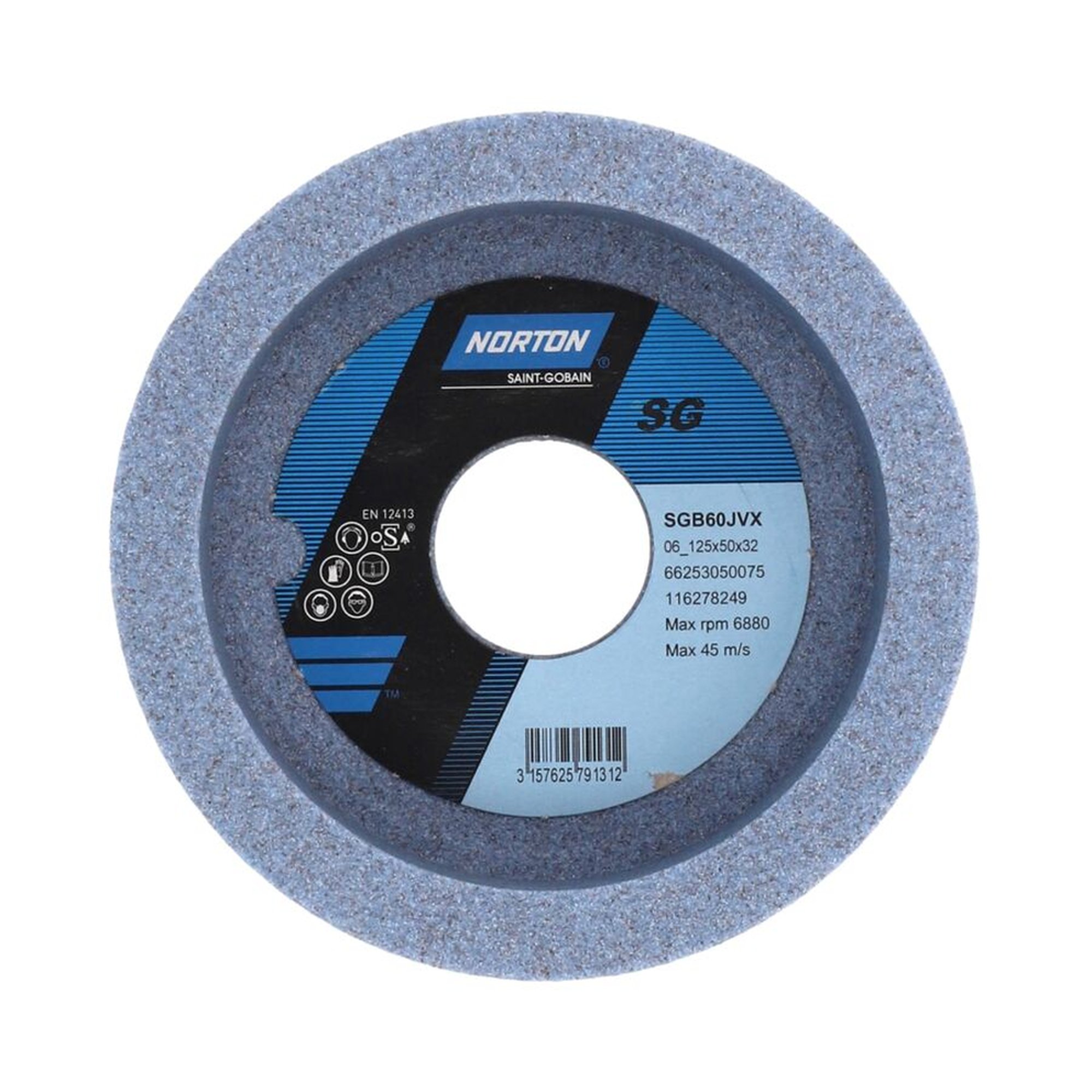 2 x Norton Schleiftopf | 125x50x32 | zylindrisch | SGB 60 J VX | MBM: 2