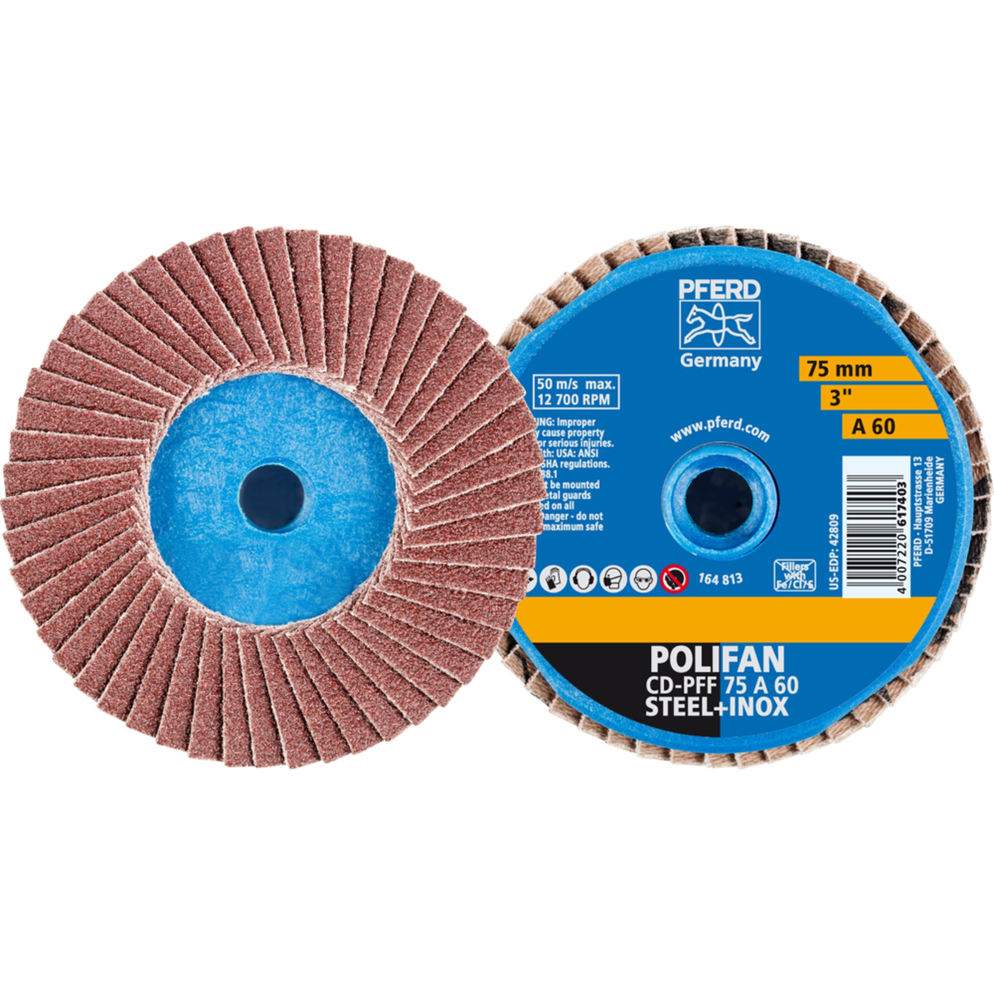 10 x PFERD COMBIDISC-Mini-POLIFAN CD PFF 75 A 60