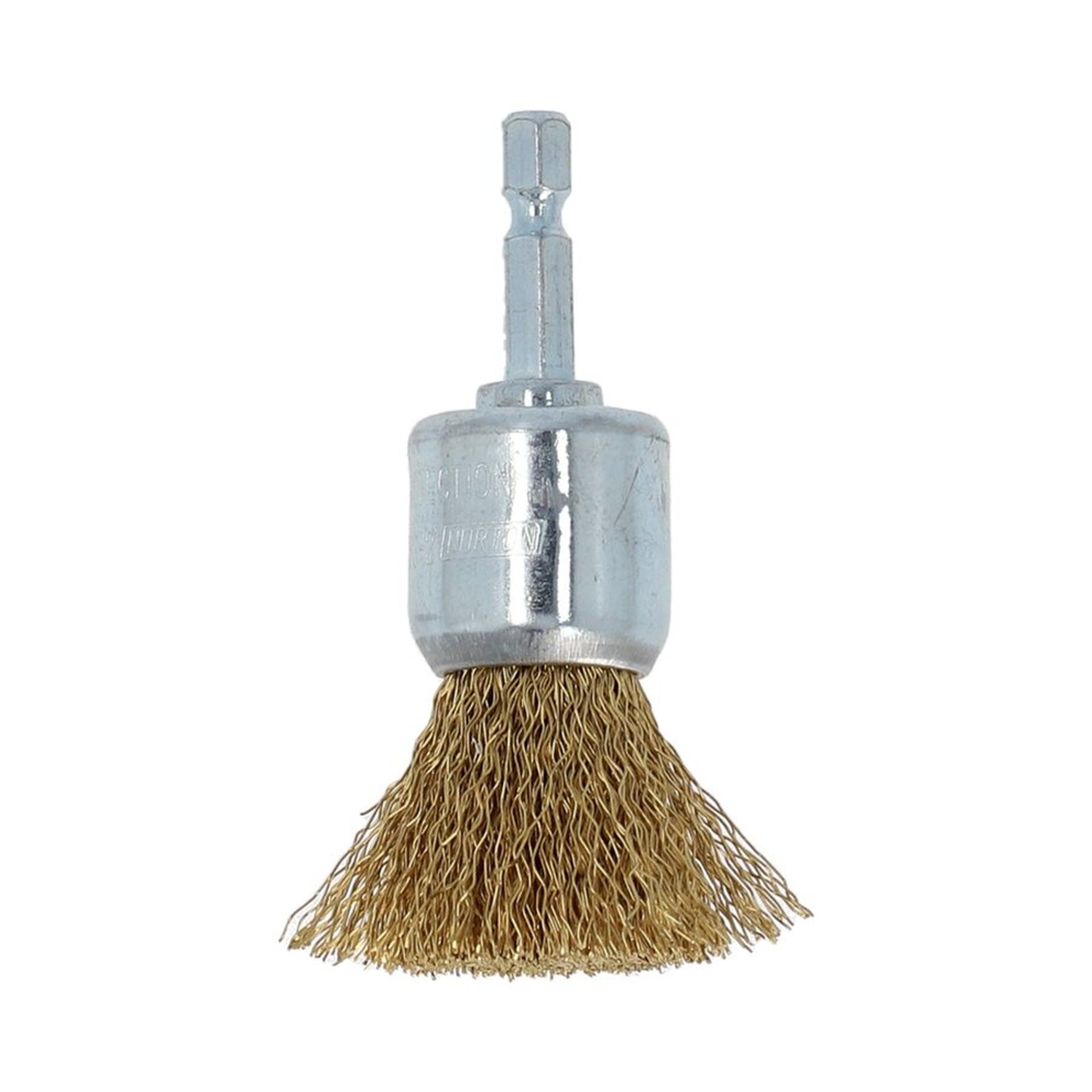 5 x Norton Drahtbürsten Handbohrer End Crimped Messing 25mm - Hochwertige Qualität