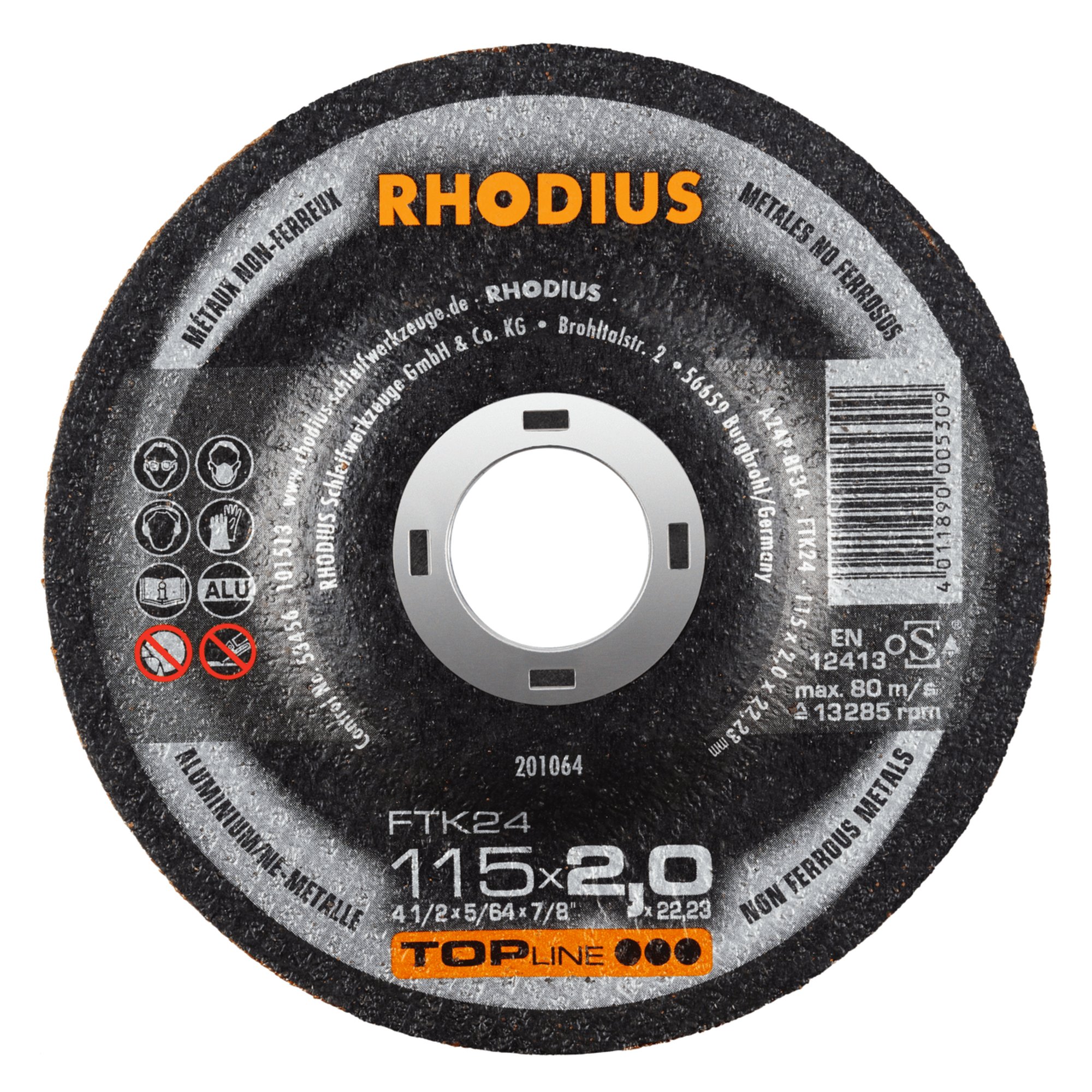 25 x RHODIUS Freihandtrennscheibe FTK24 Ø 115 mm