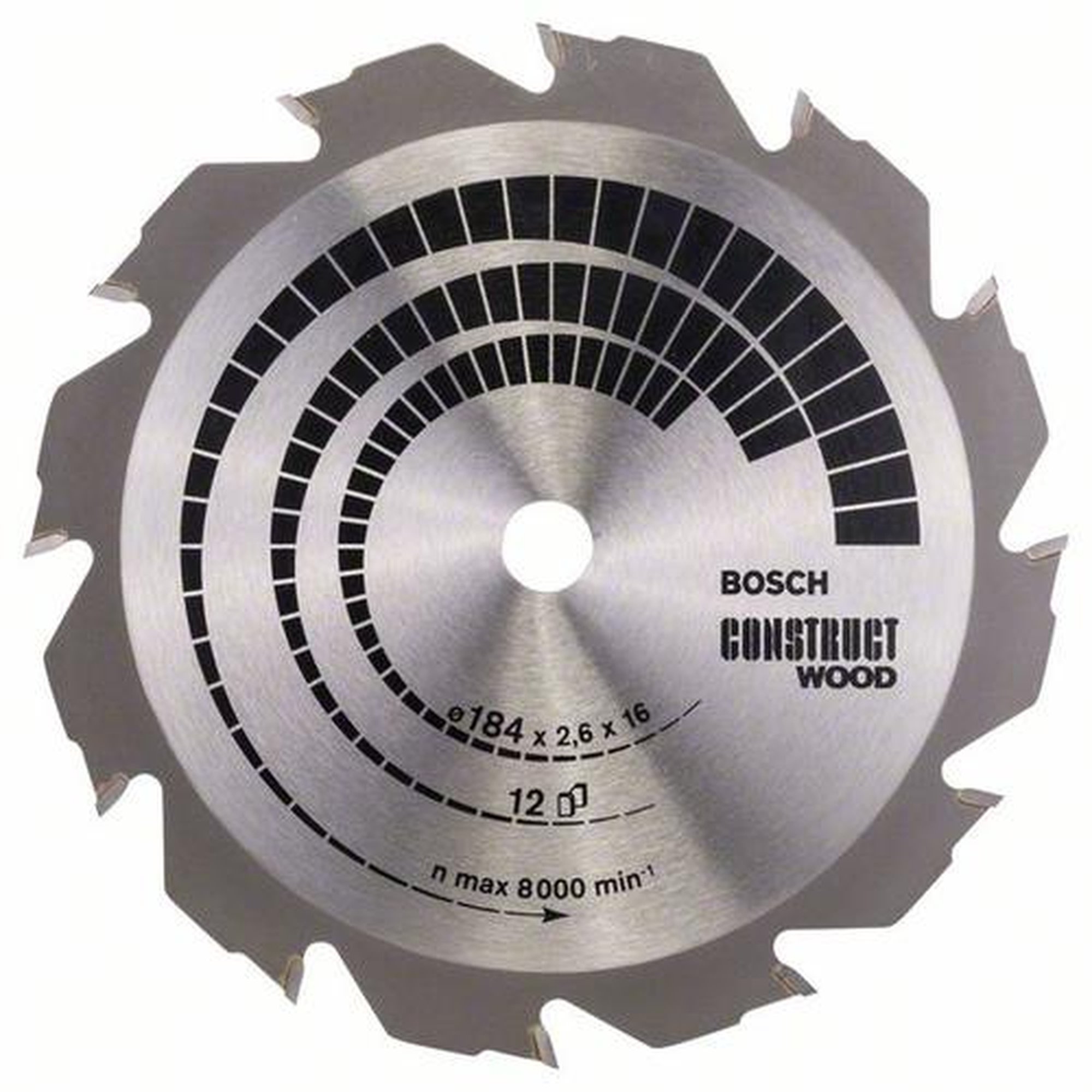 BOSCH Kreissägeblatt Bauholz, Ø 184 mm, 12 Zähne