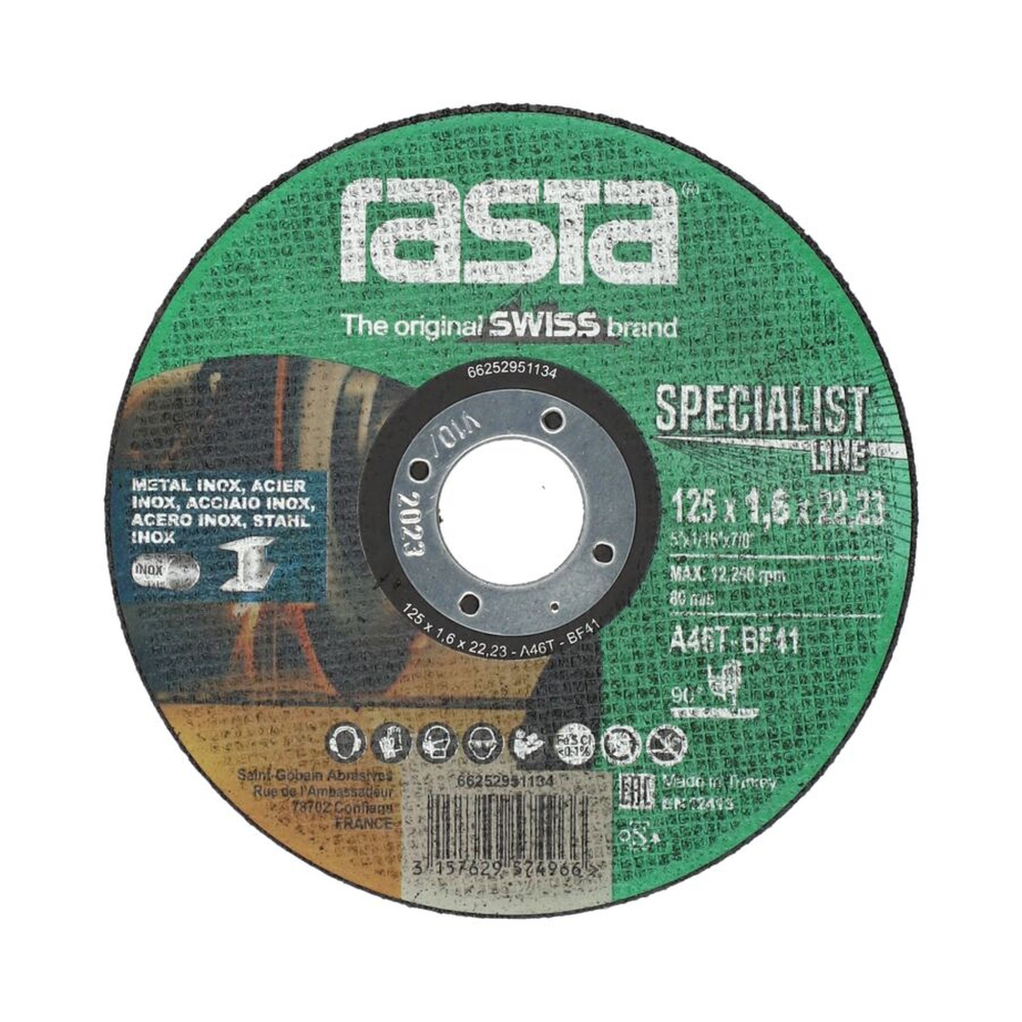 25 x Norton Trennscheibe Ultradünn Metall/Inox 125x1.6x22.23mm Rasta Specialist Line