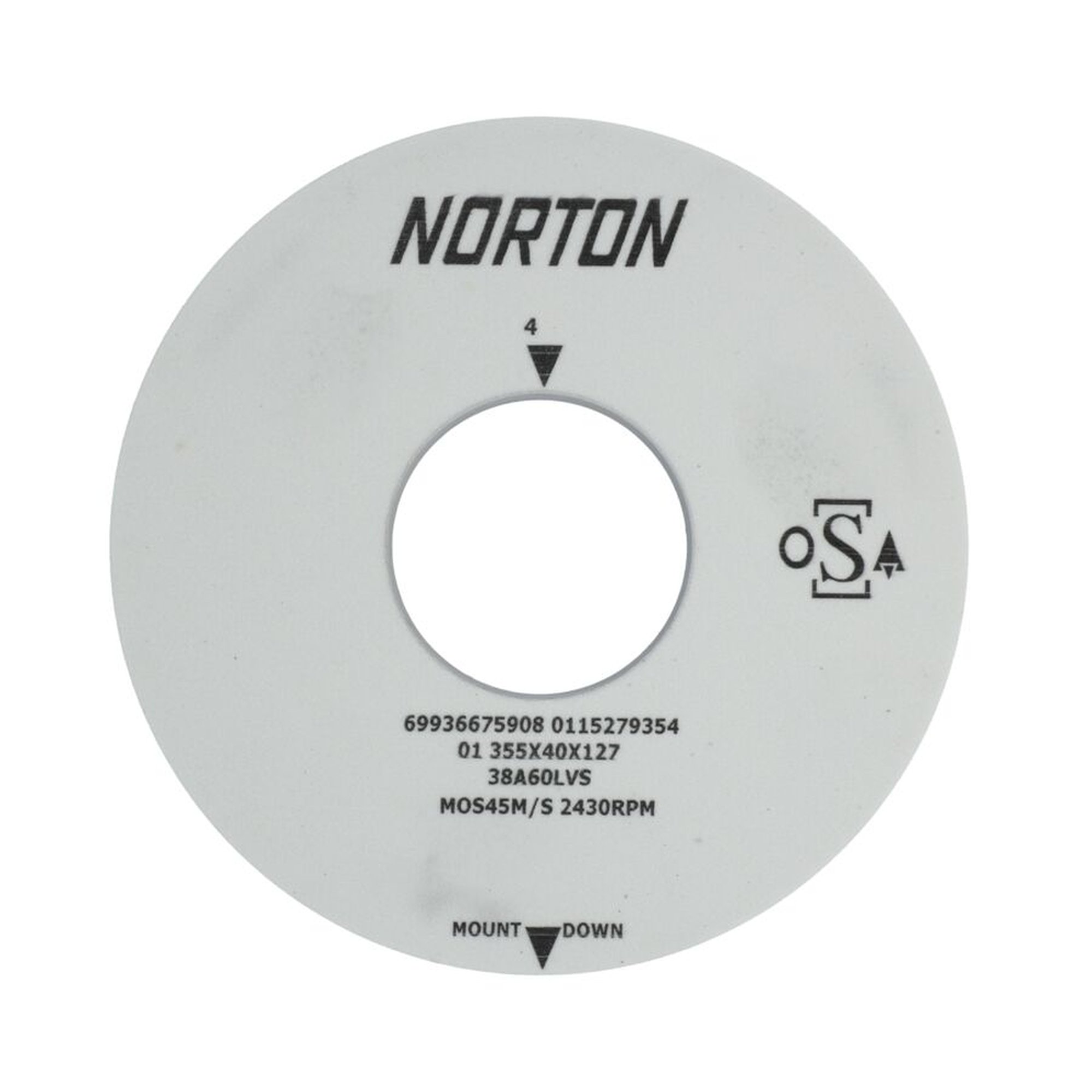 Norton Schleifscheibe gerade 01 355x40x127 38A 60 LVS für präzises Schleifen