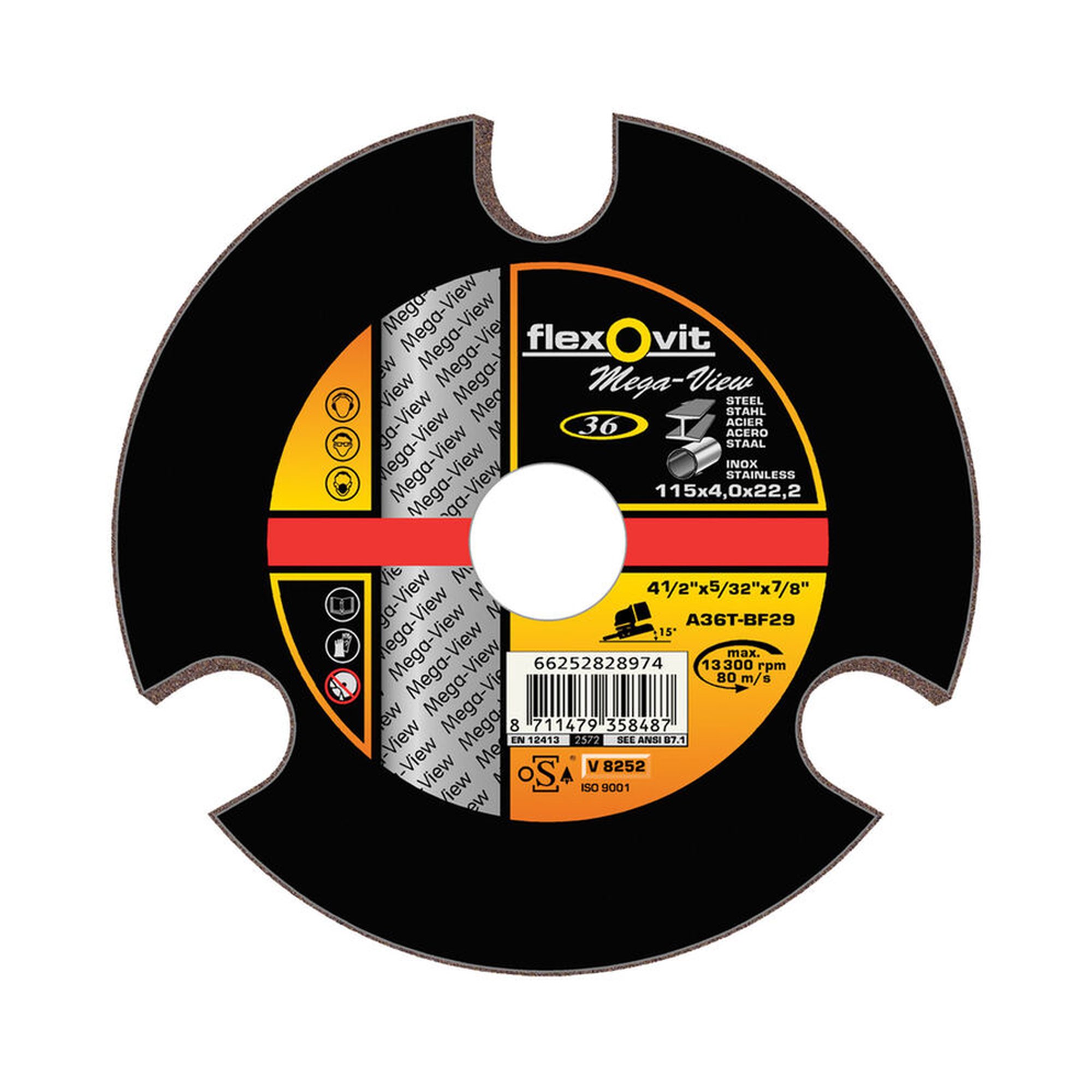 20 x Norton Schruppscheibe gekröpft für Inox Flexovit MEGA-VIEW 115x4x22.23mm