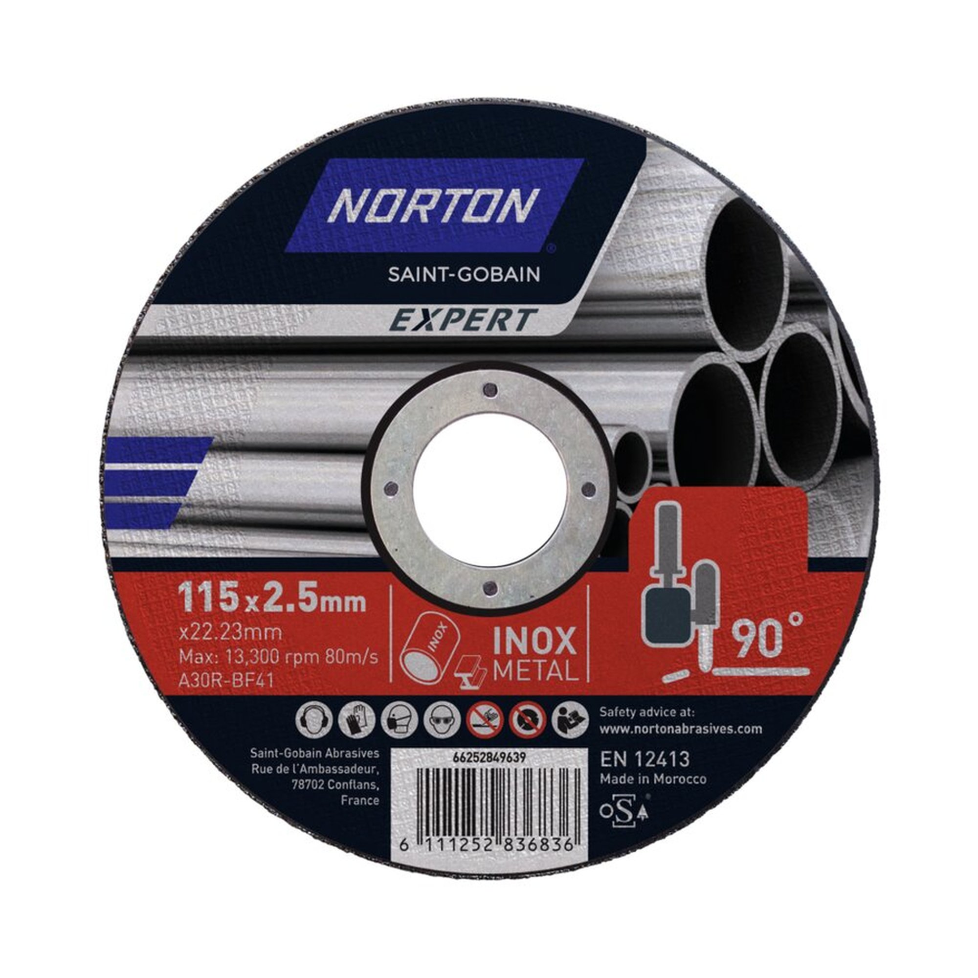 25 x Norton Trennscheibe für Metall und Inox EXPERT 115x2.5x22.23mm