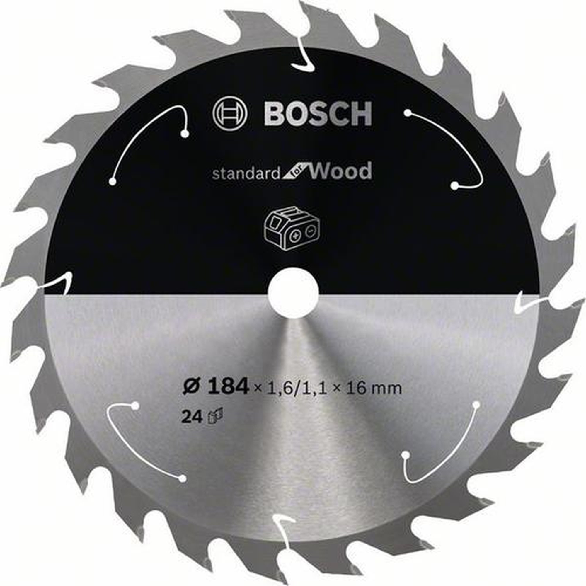 BOSCH Akku-Kreissägeblatt Standard für Holz, Ø 184 mm, 24 Zähne