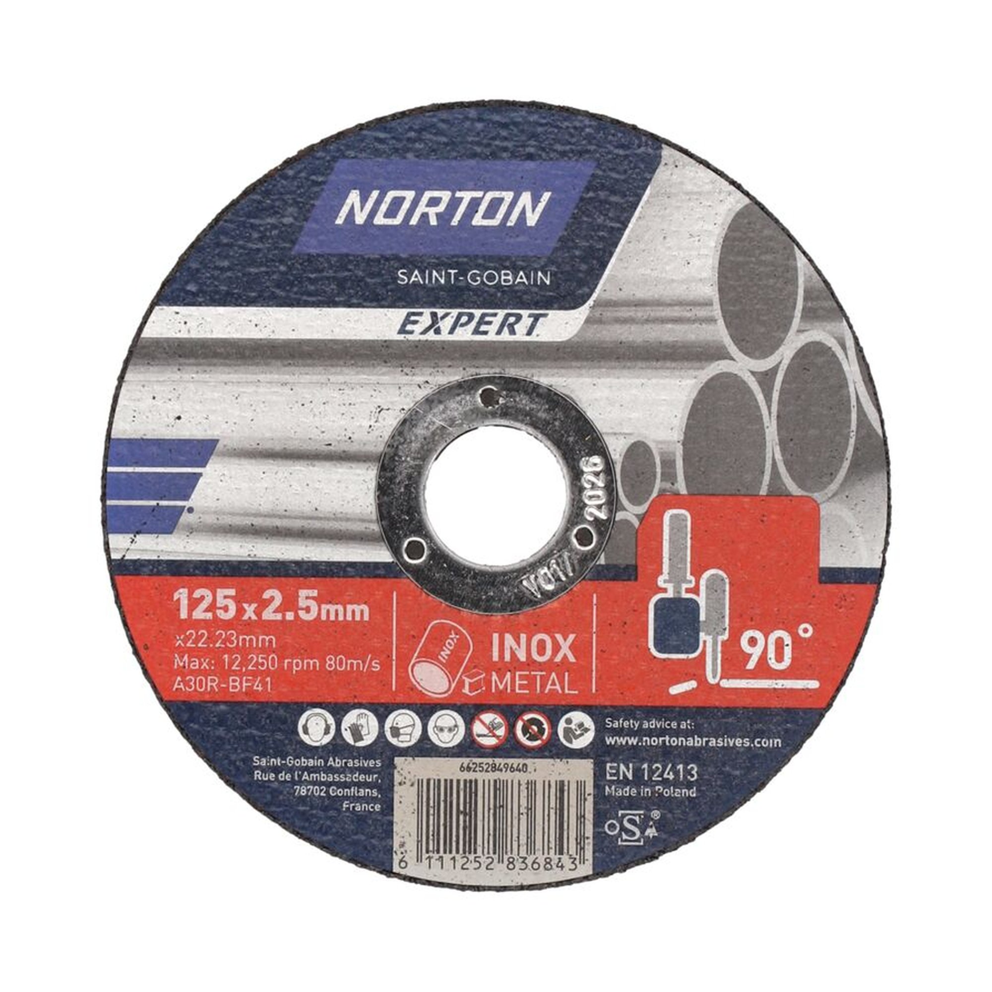 25 x Norton Trennscheibe für Metall/Inox 125x2.5x22.23mm - EXPERT Qualität