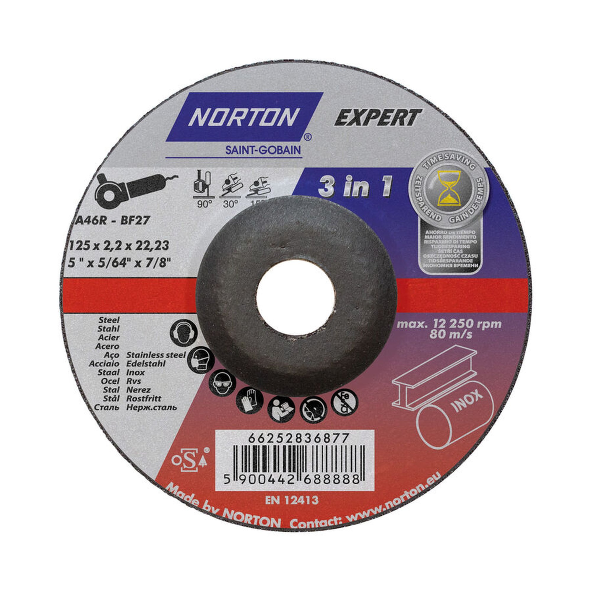 10 x Norton EXPERT Trennscheibe für Metall/Inox 125x2.5x22.23mm - Hochwertig