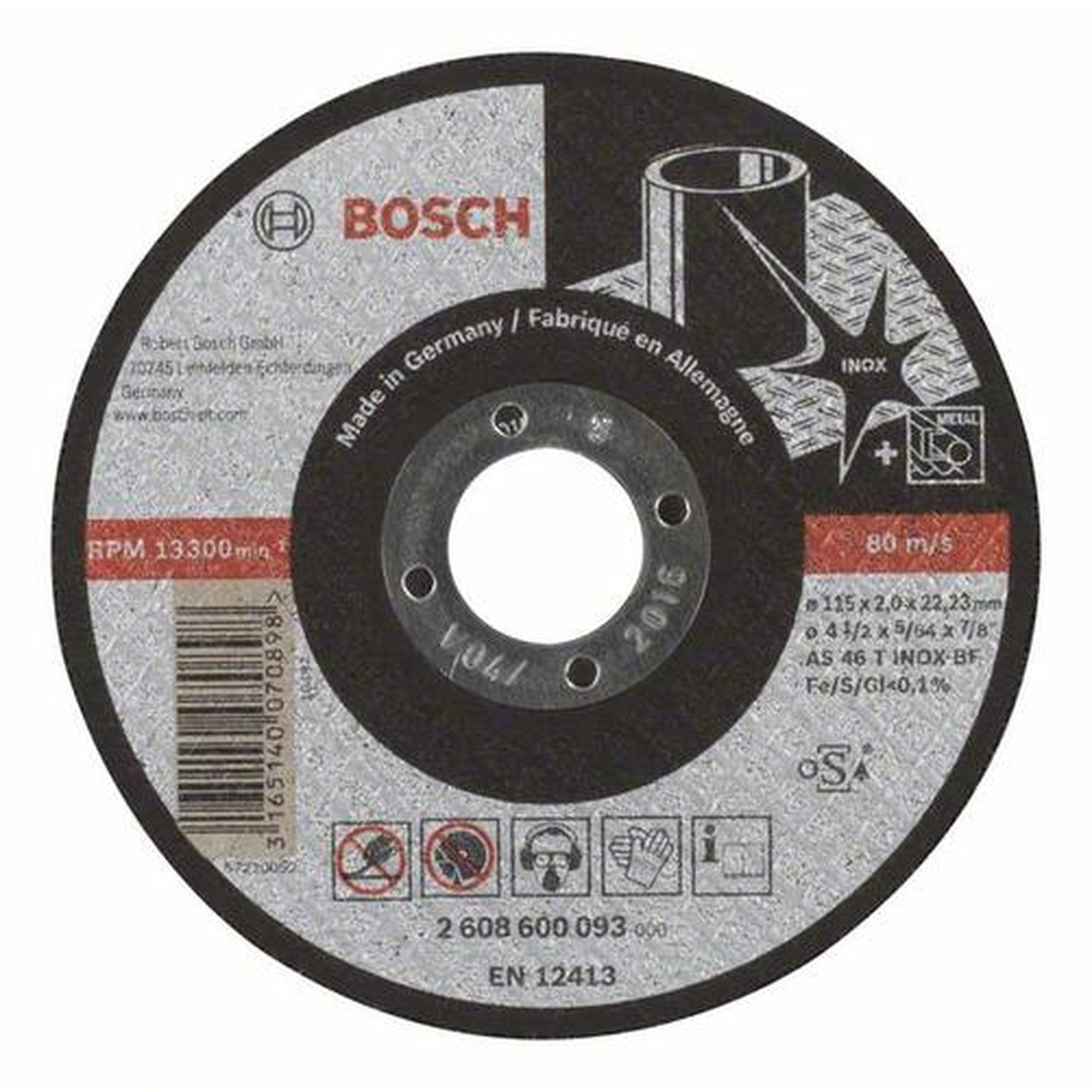 BOSCH Trennscheibe gerade Expert für Edelstahl AS 46 T INOX BF, Ø 115 x 2 mm
