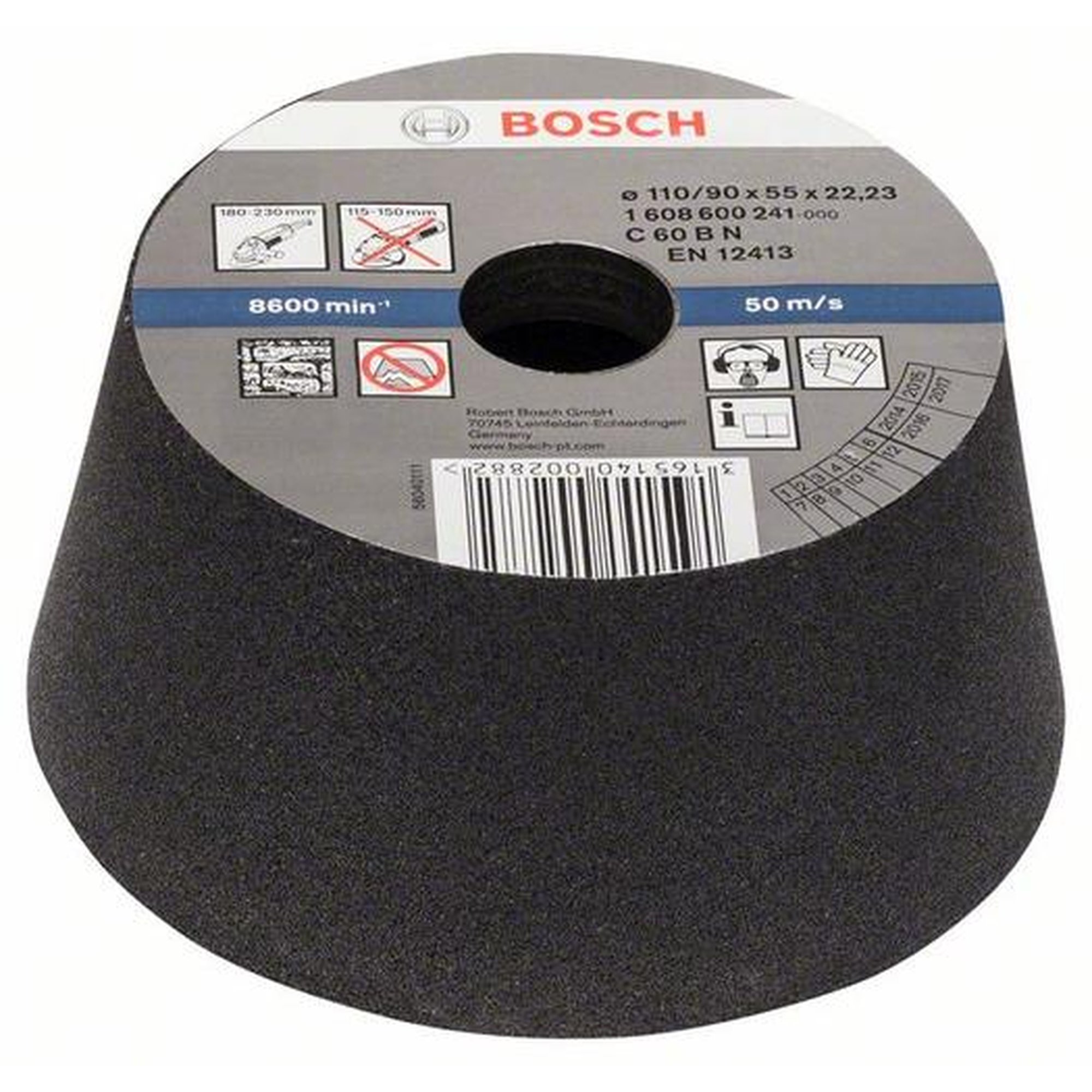 BOSCH Schleiftopf, konisch, Stein/Beton, Ø 90 - 110 mm, H: 55 mm, K 54