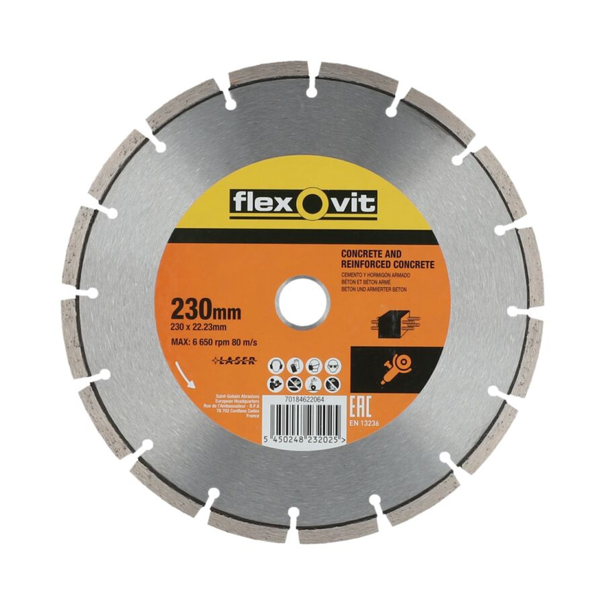 Diamantscheibe 230x22.23mm Flexovit MERCHANDISING SR LASER - Hochwertige Qualität