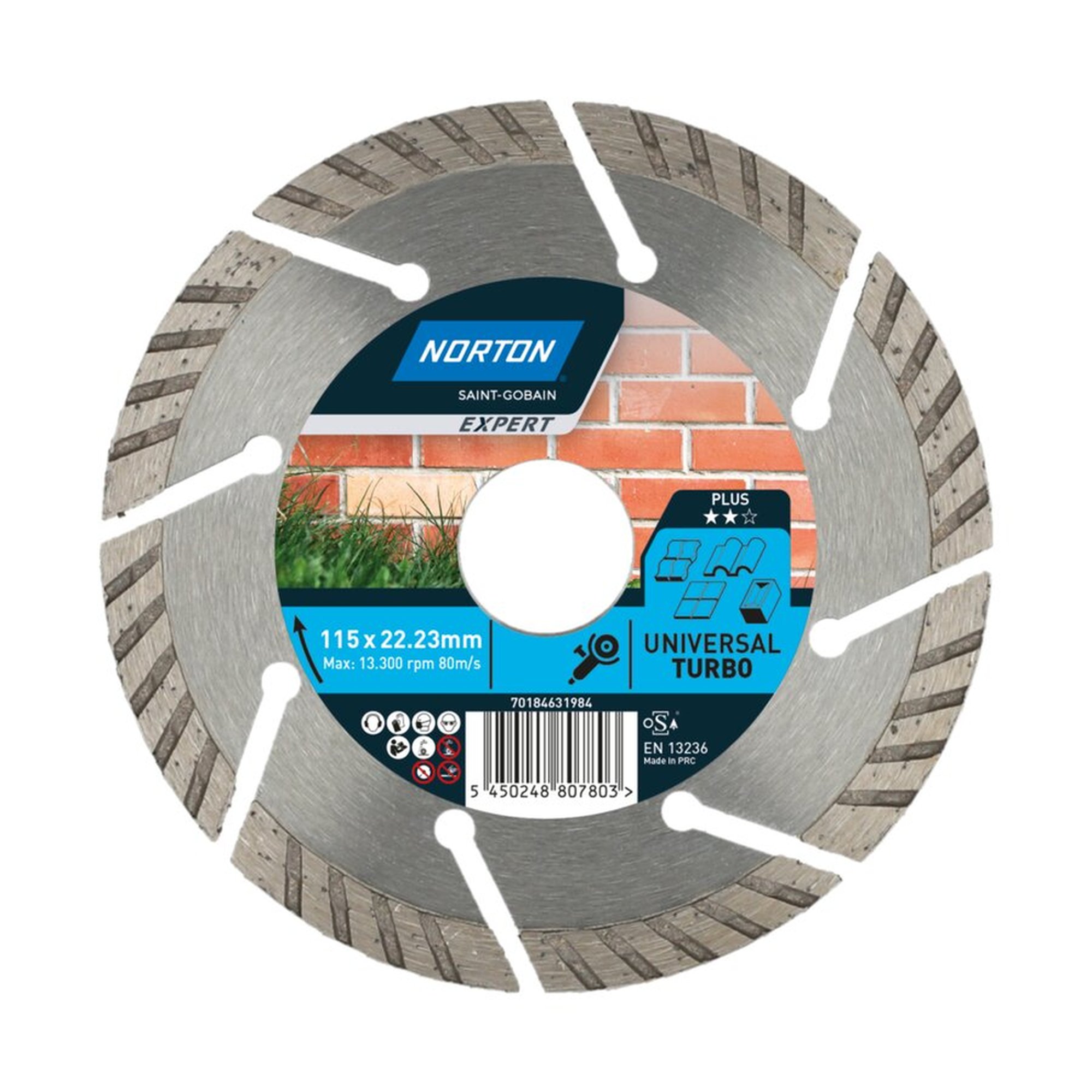 Norton EXPERT TURBO RIM Diamantscheibe 115x22.23mm für Baumaterialien