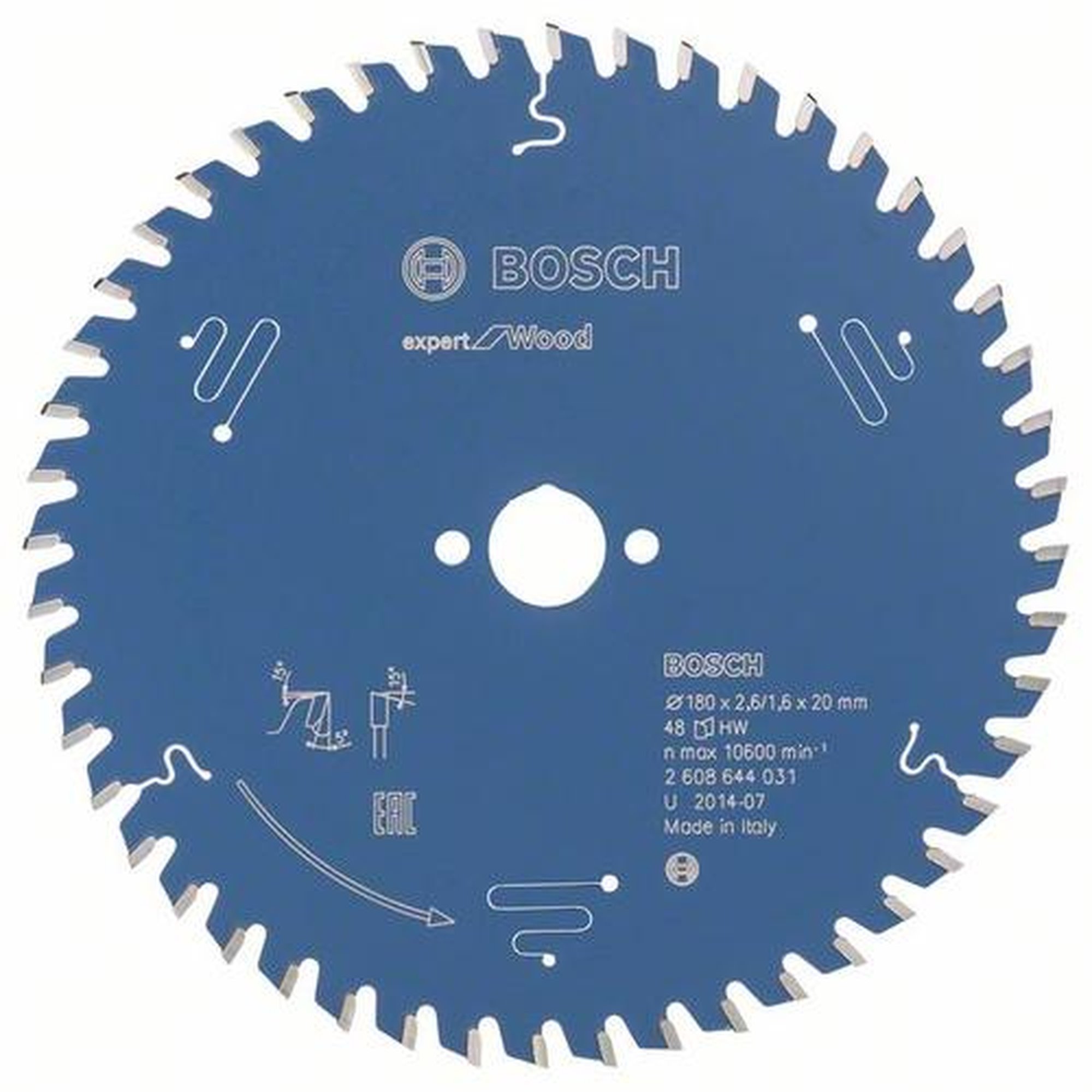 BOSCH Kreissägeblatt Expert für Holz, Ø 180 mm, 48 Zähne